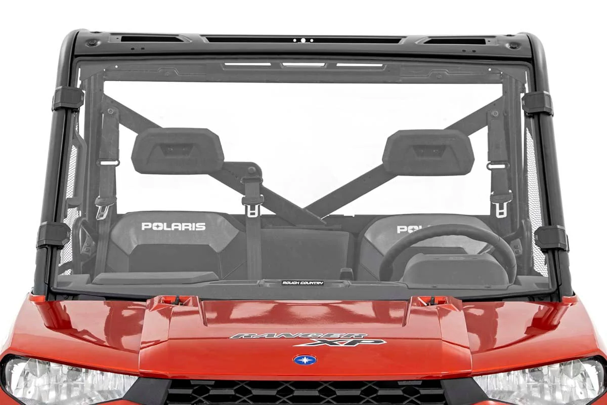 Rough Country Scratch Resistant Full Windshield for 13-25 Polaris Ranger 98132010