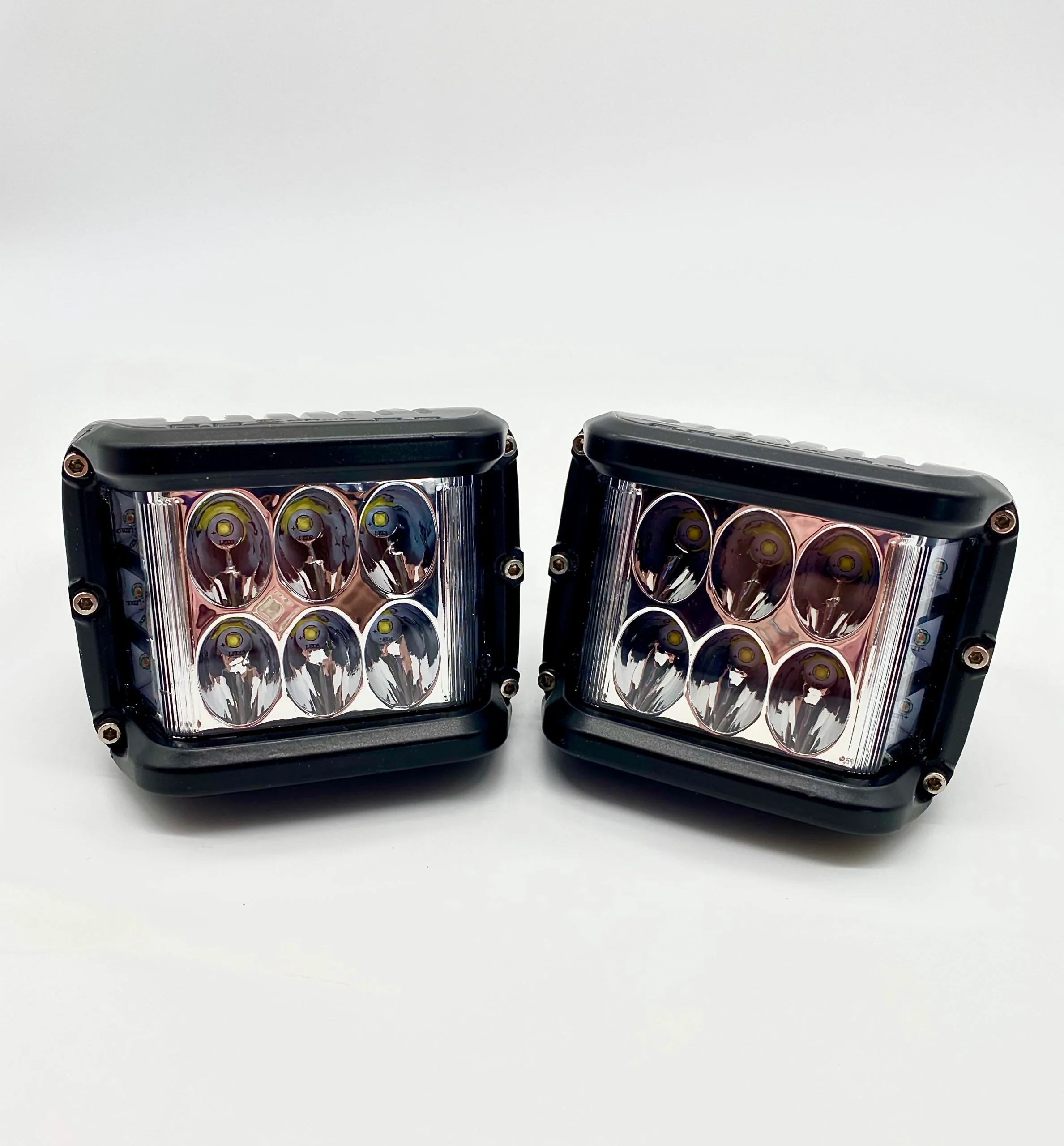 Code 4 LED Pod Lights with Side Shooters (C4-0345A-STR) - Strobing Amber