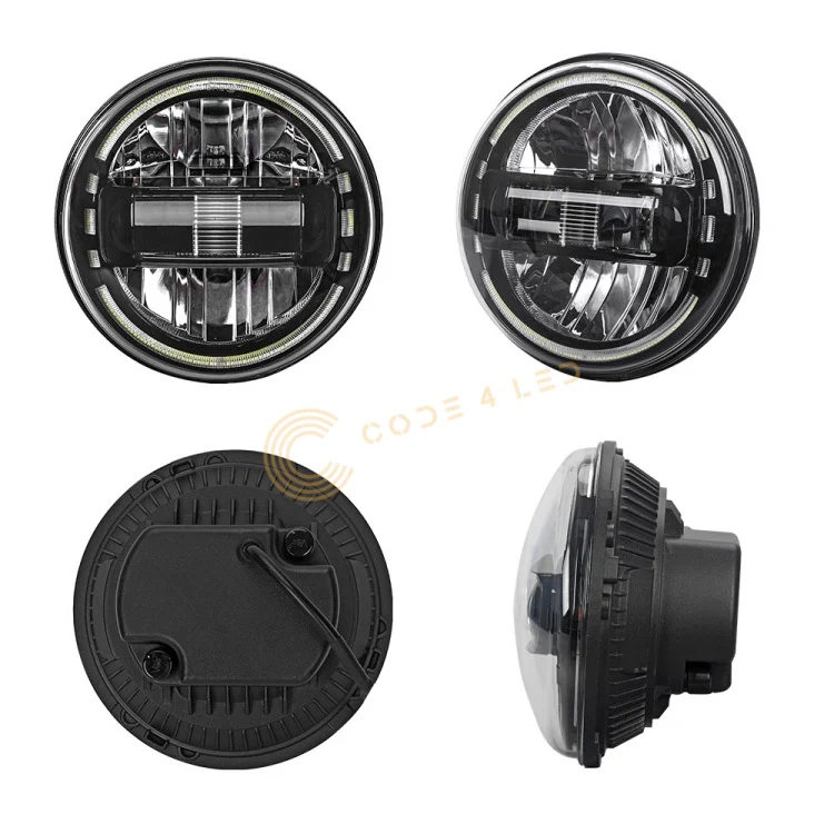 Code 4 LED Supply Kong 7 inch Black Headlight (C4-KONG7-BL) - Image 2