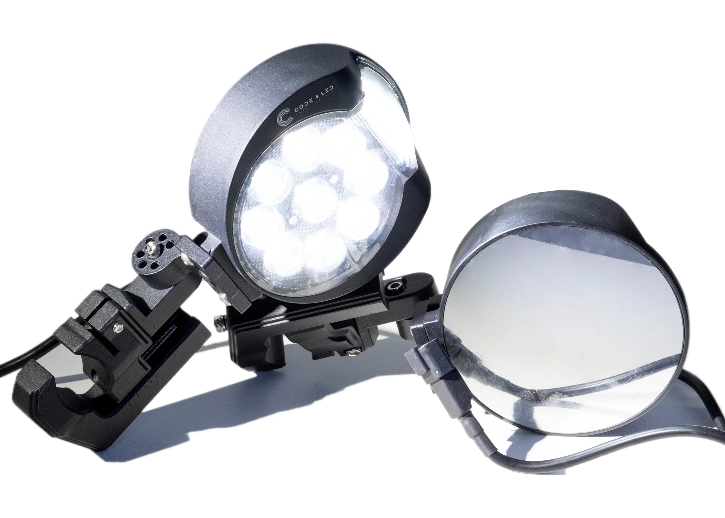 Code 4 LED Supply Round Side x Side Mirror (C4-RX60-MIR) - Image 2