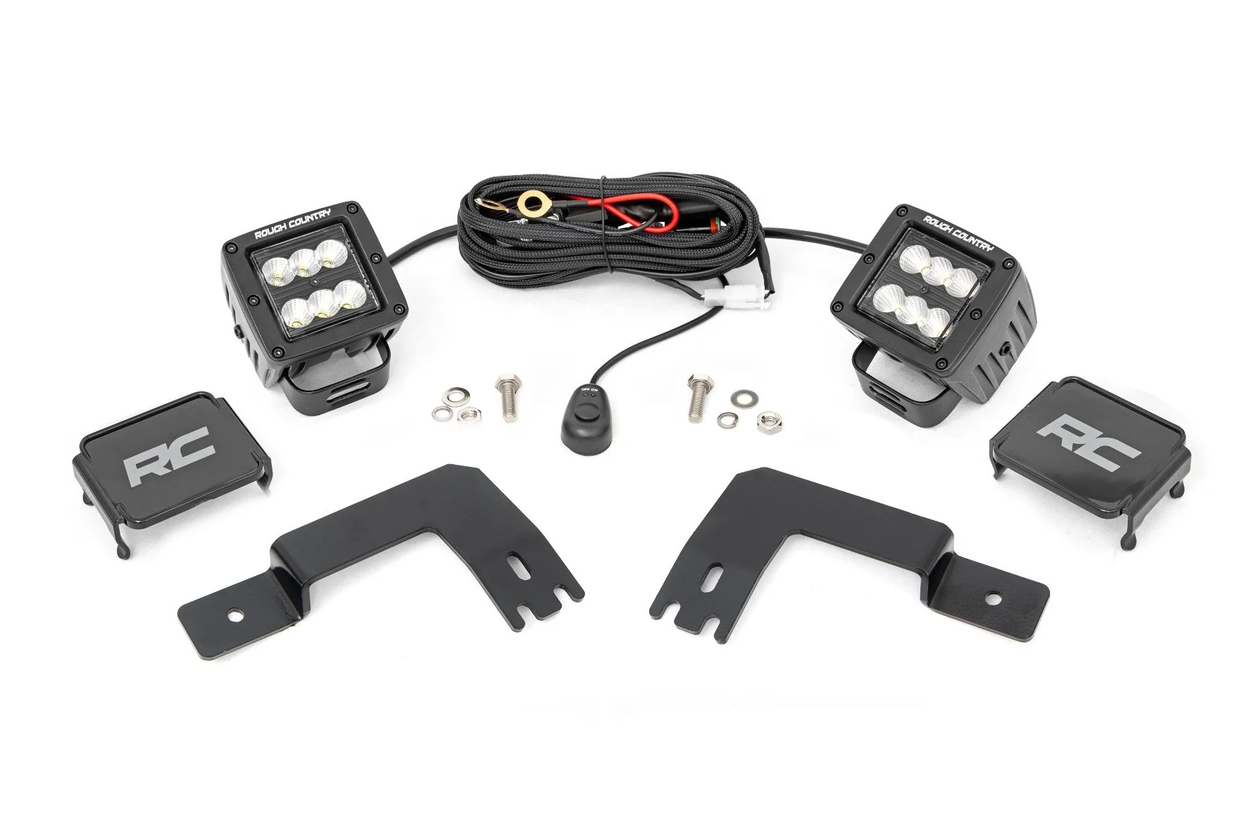 LED Light Under Bed Mount 2" Black Pair Flood for Polaris XPEDITION ADV 5 93188