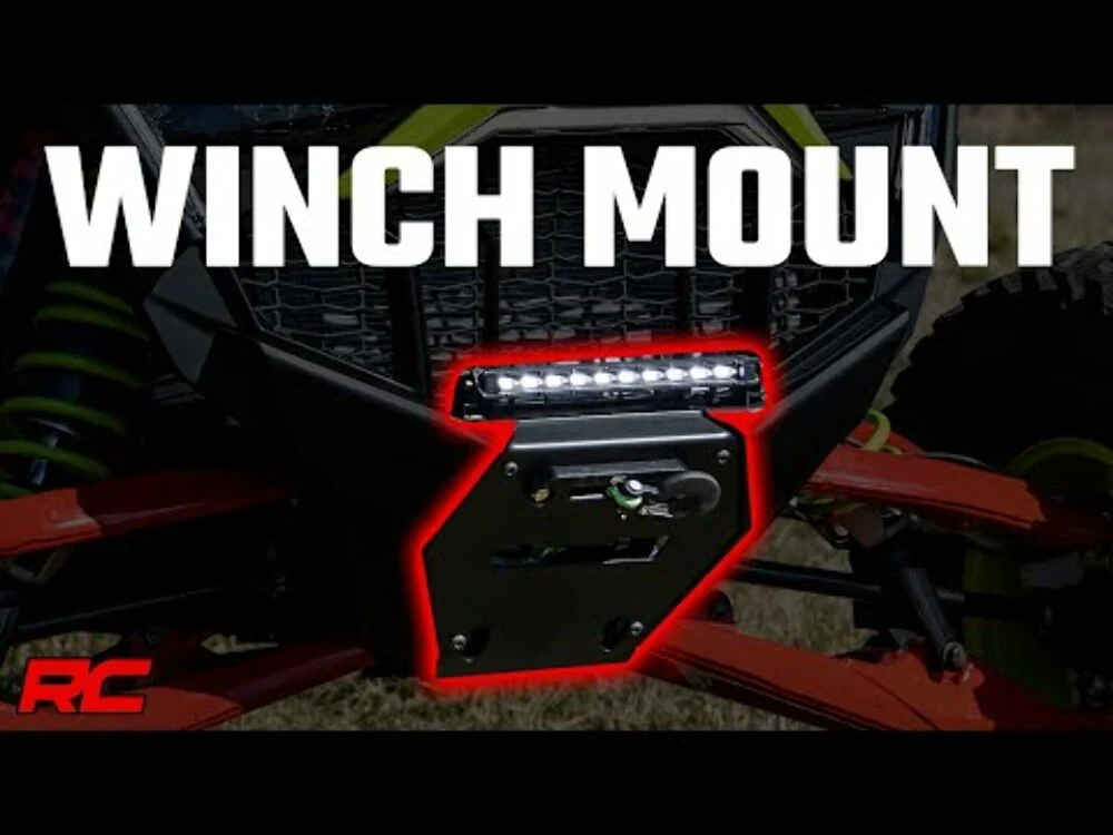 Rough Country Winch Mount /RS4500S 10" Black SlimlineLED Polaris RZR Pro R 22-24 - Image 2