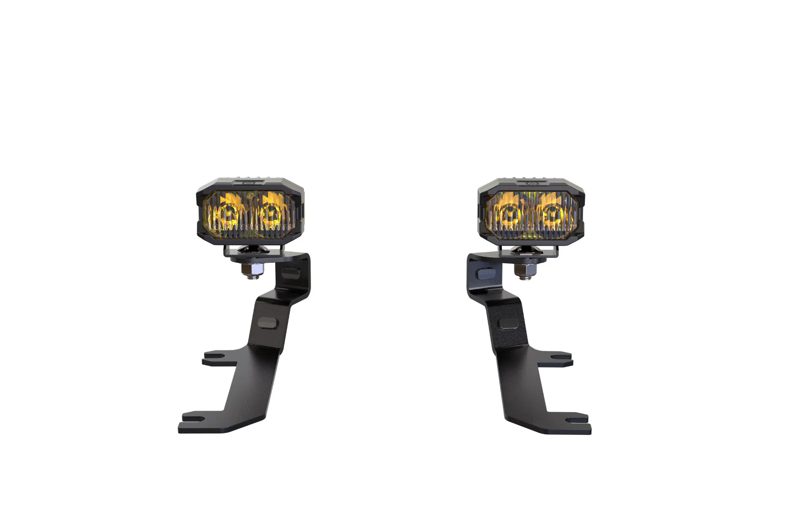 Morimoto 2Banger Ditch Light Kit: 2019+ Silverado 1500 NCS Yellow SAE Wide Beam - Image 2