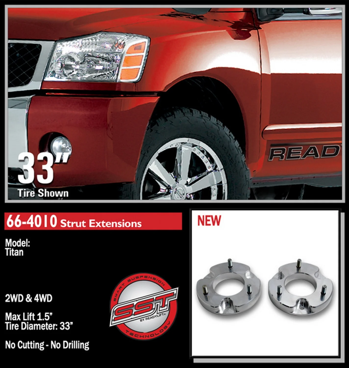 ReadyLift 1.5" Front Leveling Kit for Nissan Titan Armada 2004-2013 - Image 2