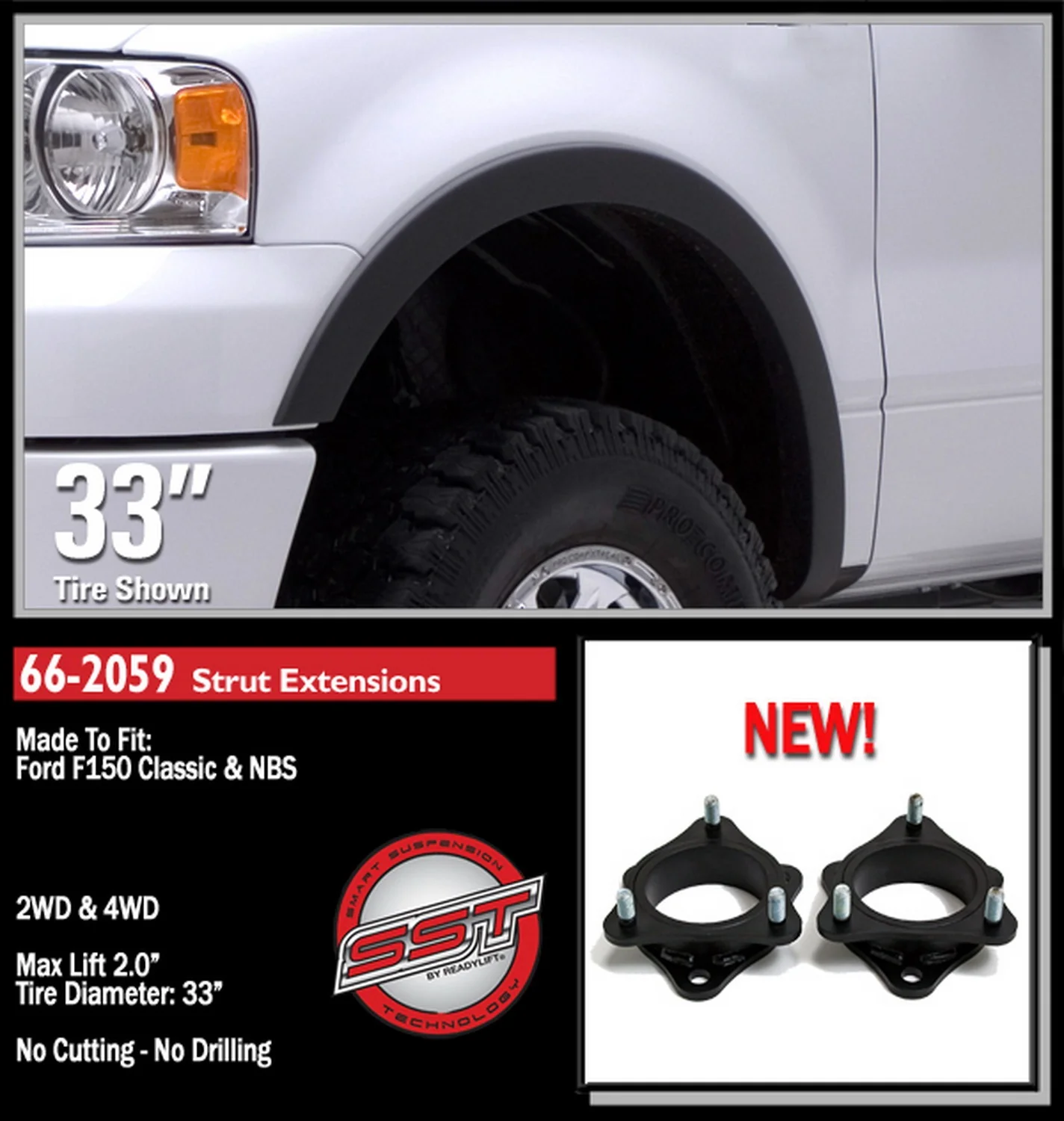 ReadyLift 2.0" Front Leveling for Ford F-150, Mark LT 2004-2014 - Image 2