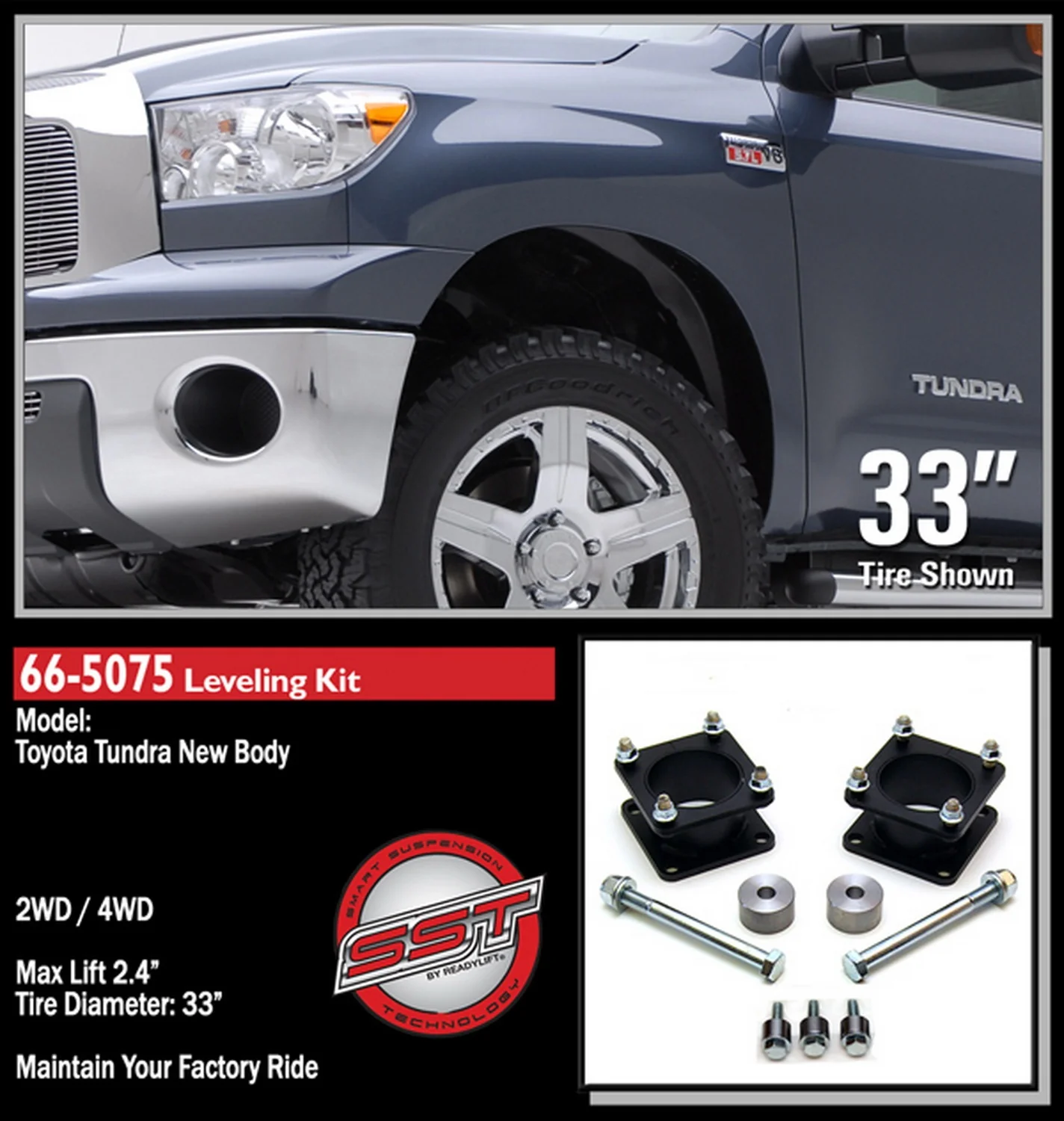 ReadyLift 2.4" Front Leveling Kit for Toyota Tundra 2007-2021 - Image 2