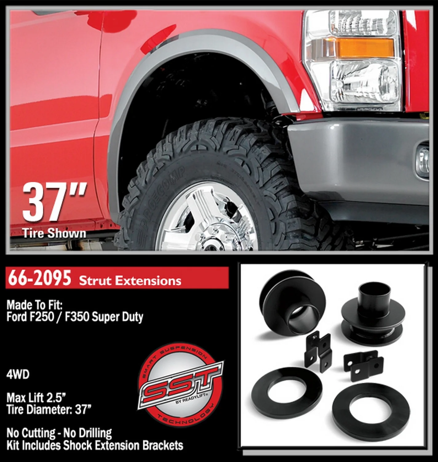 ReadyLift 2.5" Front Leveling Kit for Ford SuperDuty 4WD 2005-2010 - Image 2