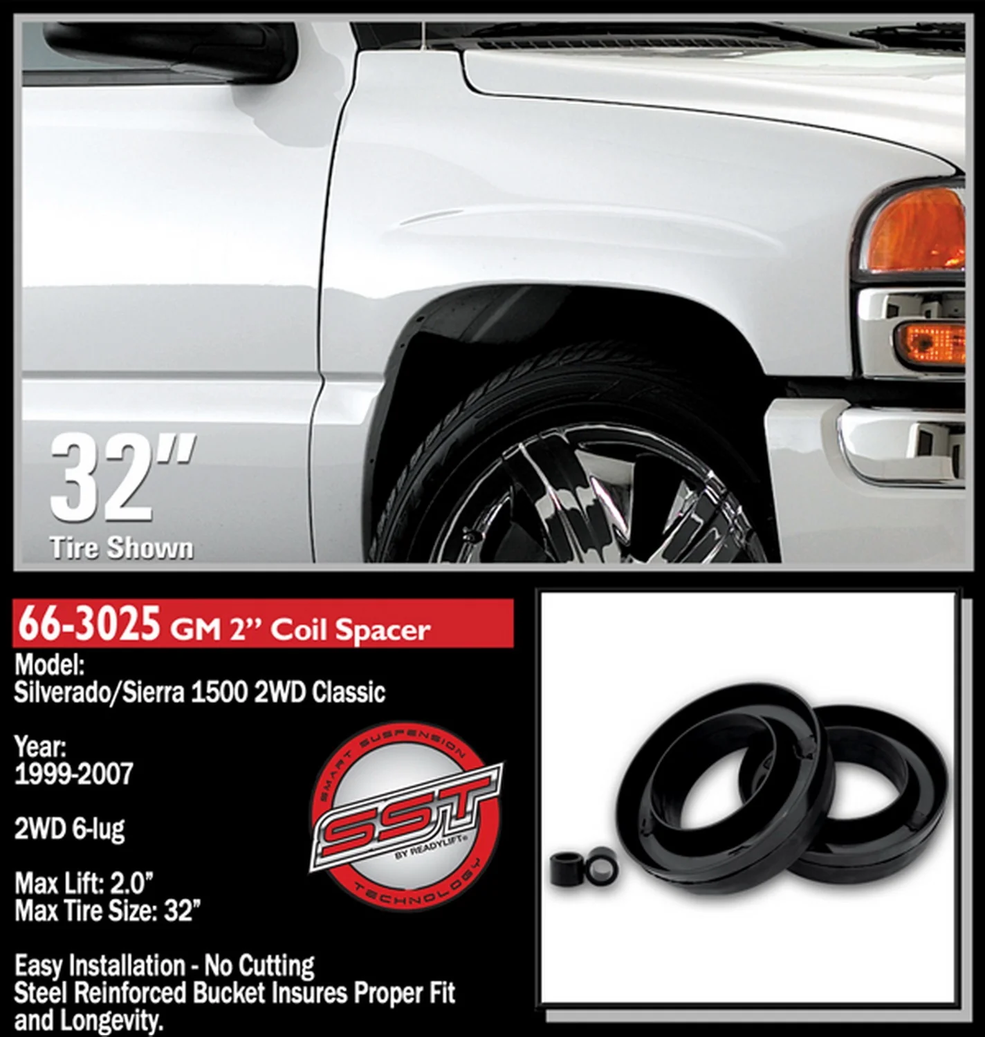ReadyLift 2" Front Leveling Kit Chevy GMC Silverado Sierra 2WD 1999-2007 - Image 3
