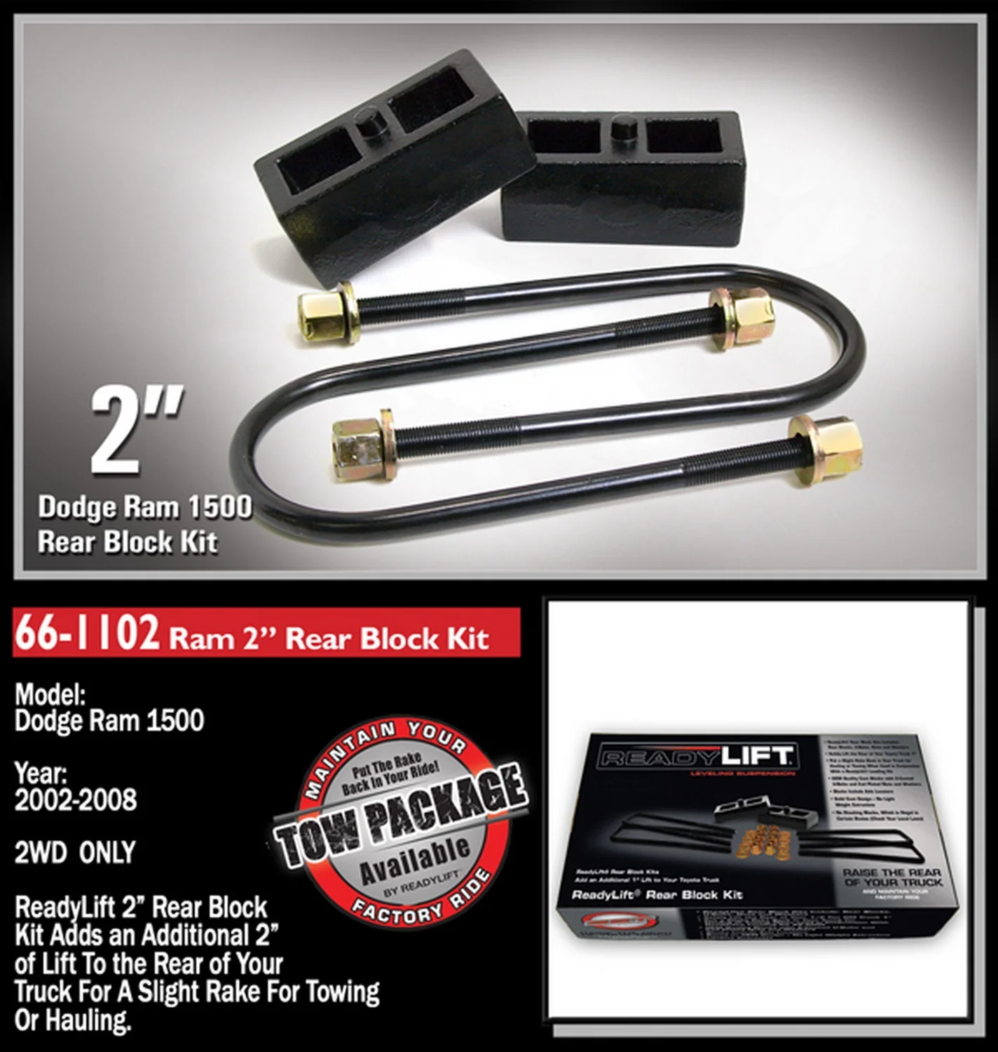 ReadyLift 2" Rear Block Kit for Dodge Ram 1500 2002-2008 - Image 2