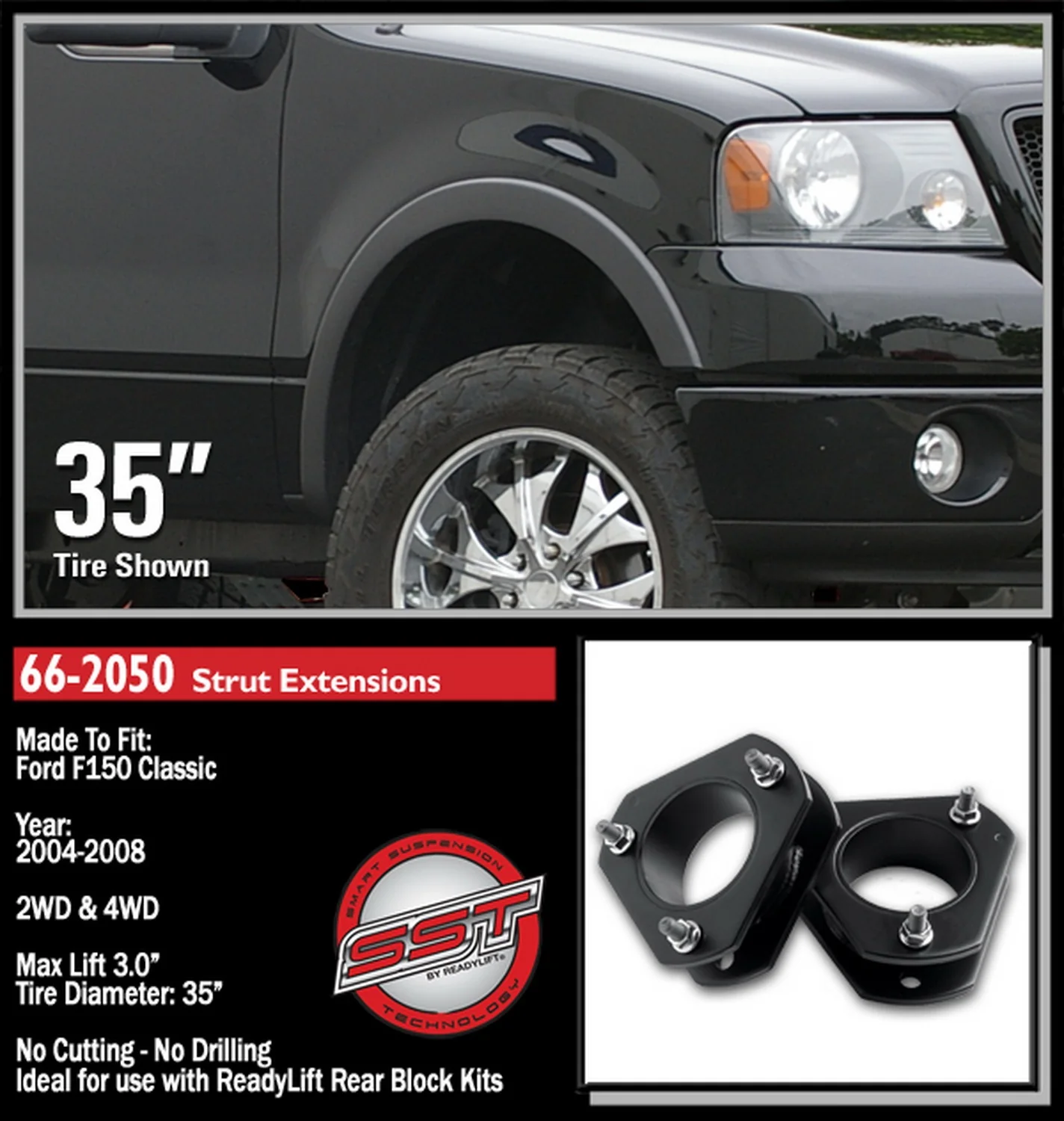 ReadyLift 3" Leveling Kit for Ford F-150 2009MY-UP 4WD NOT Compatible 2004-2014 - Image 2