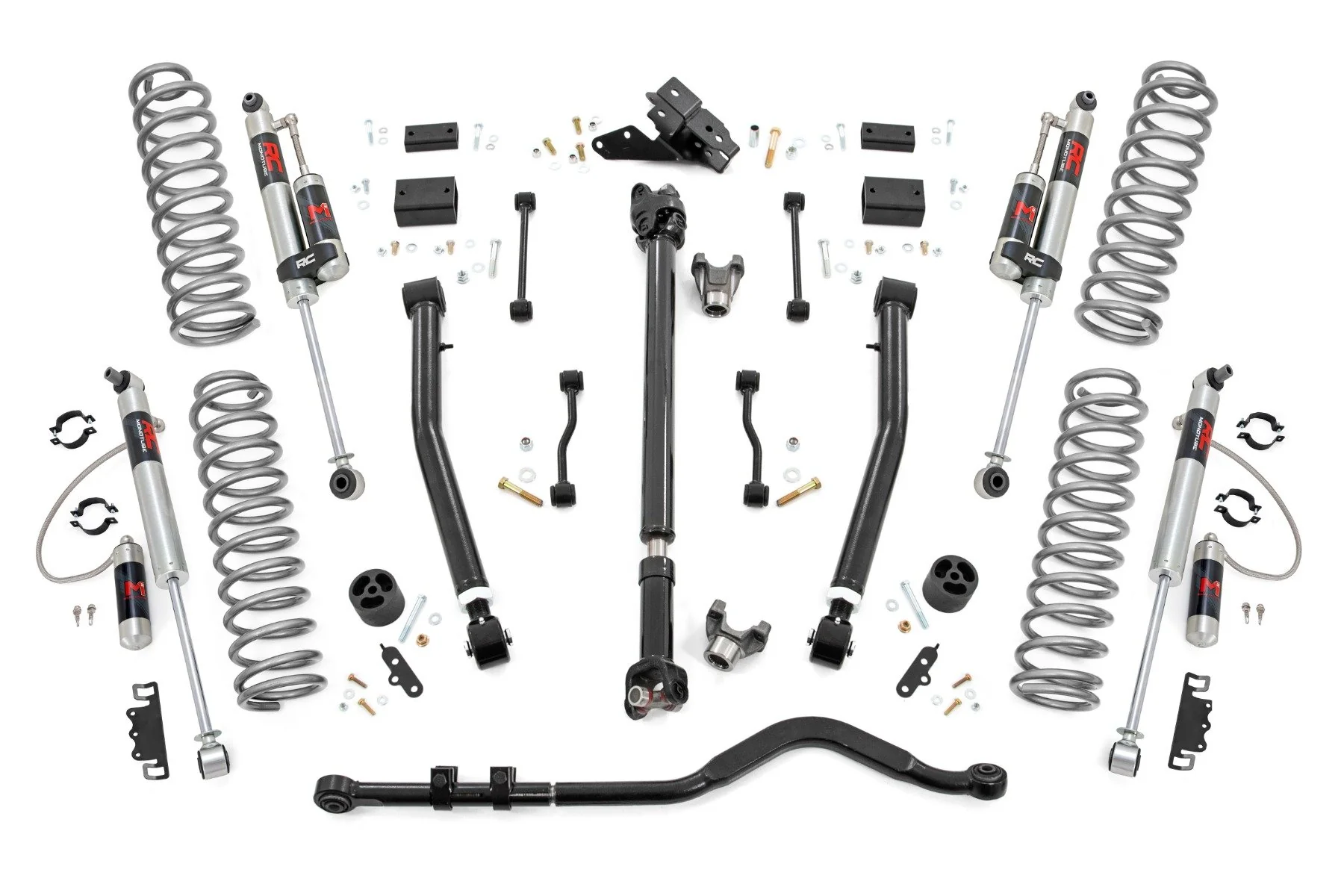 Rough Country 3.5" Lift Kit | Adj Lower | FR D/S | M1R | for Jeep Wrangler JL 4WD (2018-2023)