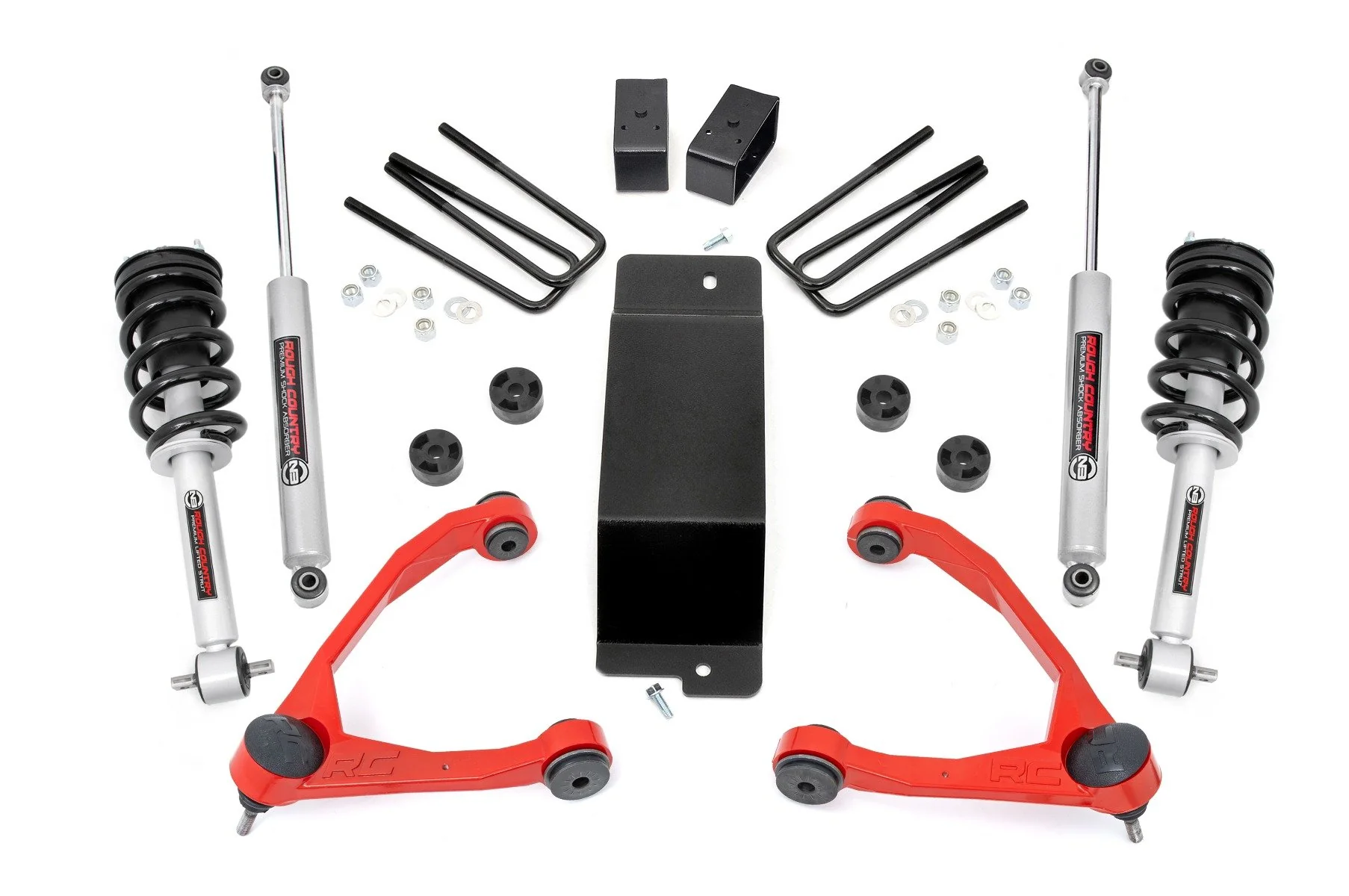 Rough Country 3.5" Lift Kit Forged UCA N3 Strut Chevy/GMC 1500 14-16 19432RED