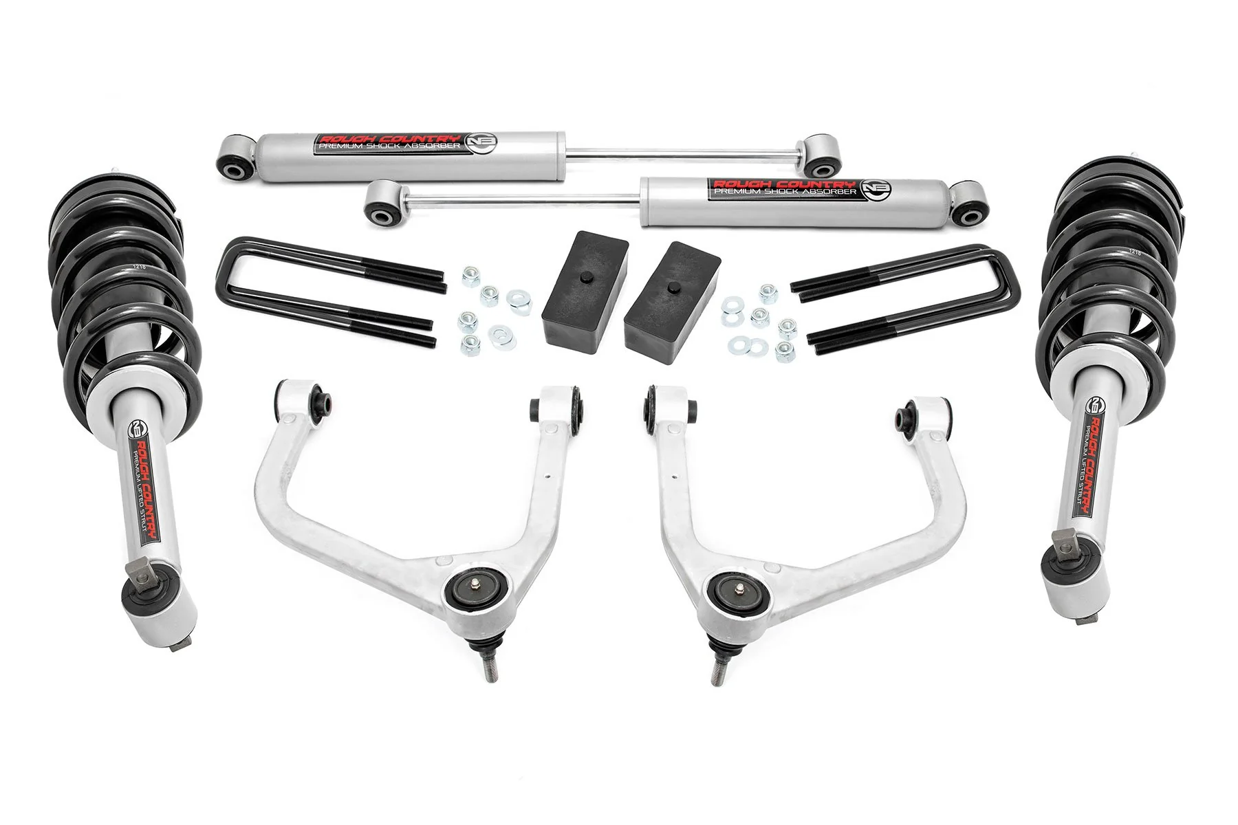 Rough Country 3.5" Lift Kit w/Forged UCA's Struts 19-20 GMC 1500 PU 22631