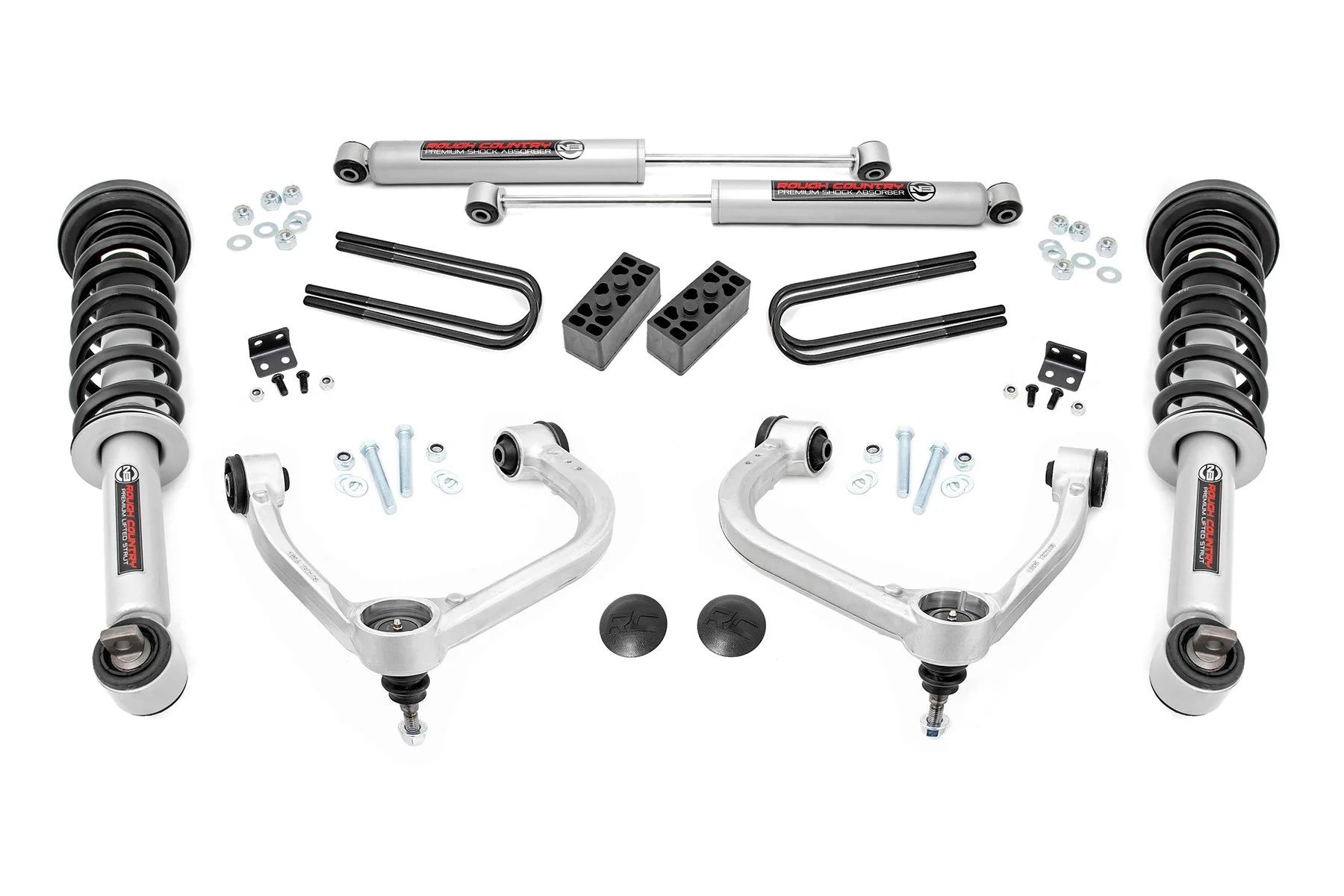 Rough Country 3 In Lift Kit Forged UCA N3 Struts for Ford F-150 4wd 21-25 41431