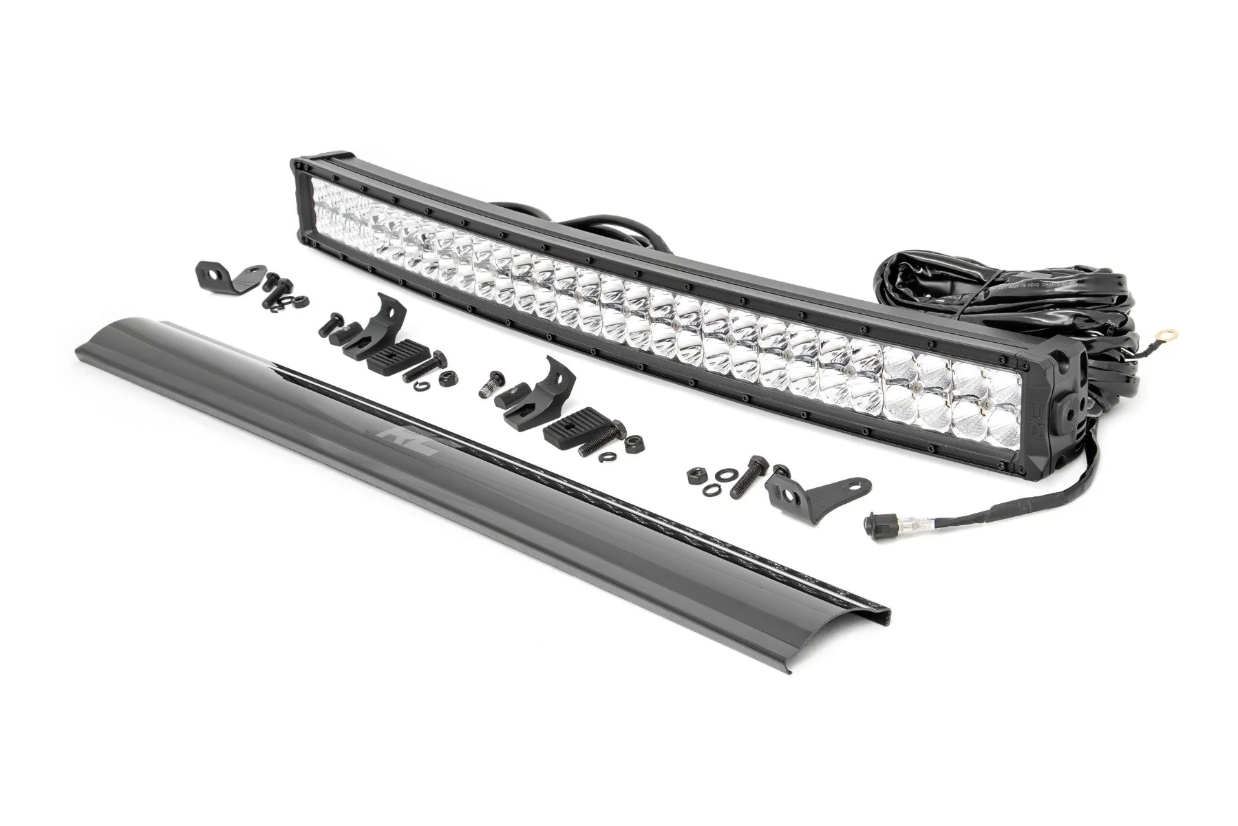 30"Curved Cree LED Light Bar-Dual Row Chrome Series Cool White DRL 72930D