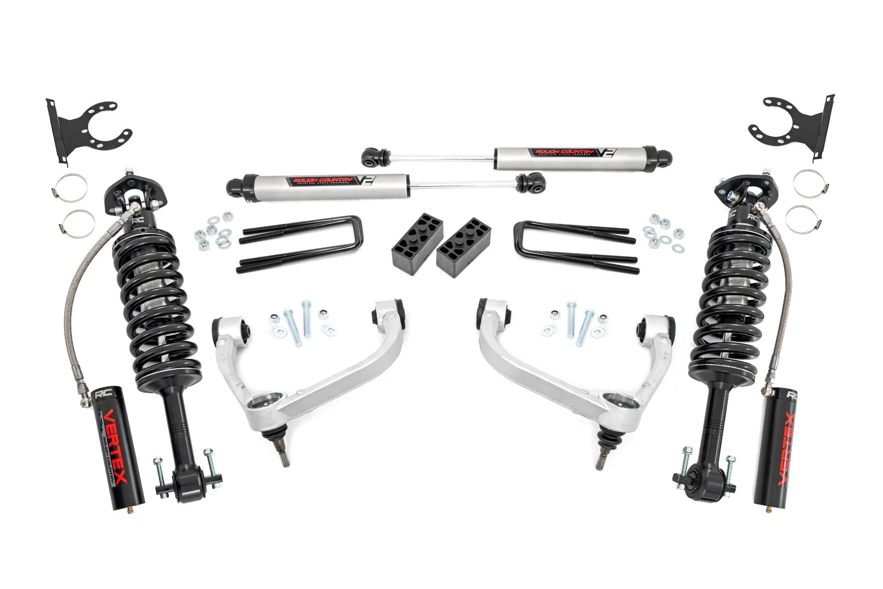 Rough Country 3in Fits Ford Bolt-On Arm Lift Kit w/ Vertex /V2 14-20 F-150 4wd