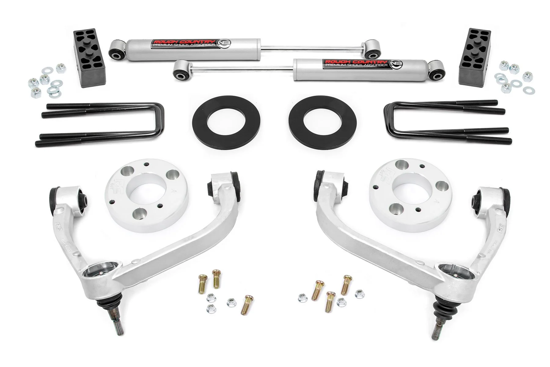 Rough Country 3in for Ford Bolt-On Arm Lift Kit 14-20 F-150 4wd 51014