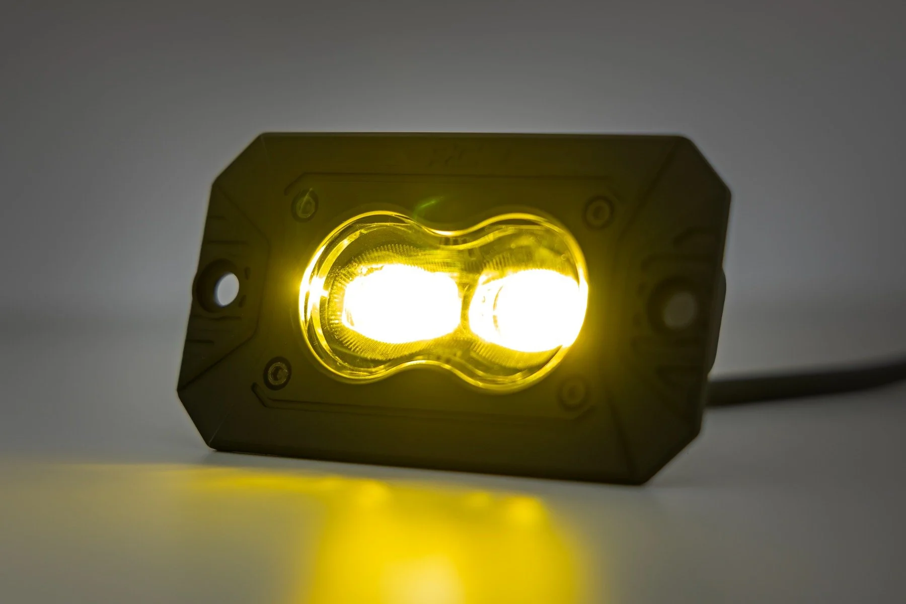 Rough Country 3x1.75" Black Series | Yellow | LED Slim Aux | SAE Fog | Flush Mount | Pair - Image 3