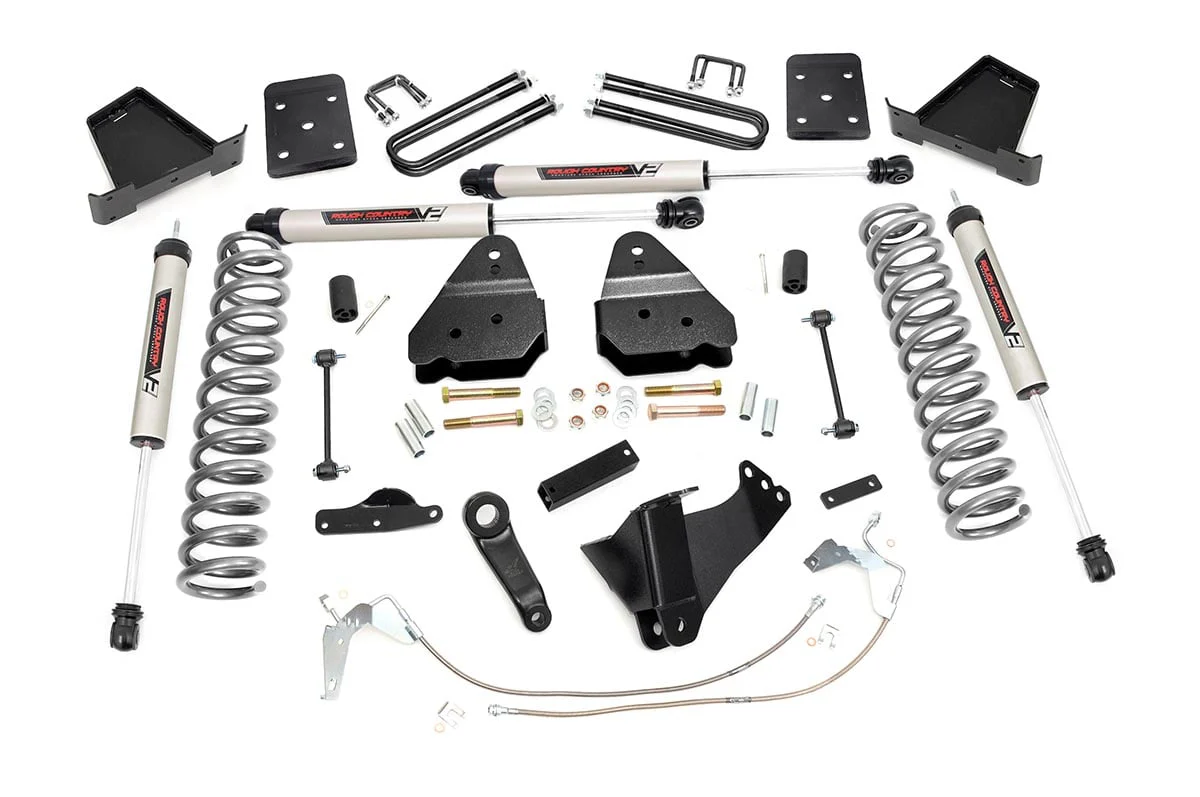 Rough Country 4.5in Suspension Lift Kit for Ford F-250/350 W/V2 Shocks 08-10