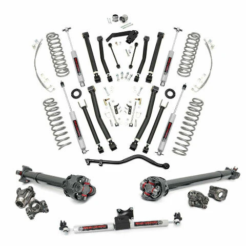 Rough Country 4 Inch COMPLETE Susp Lift Kit for Wrangler JKU 07-11 4-Door 67422-07COMP