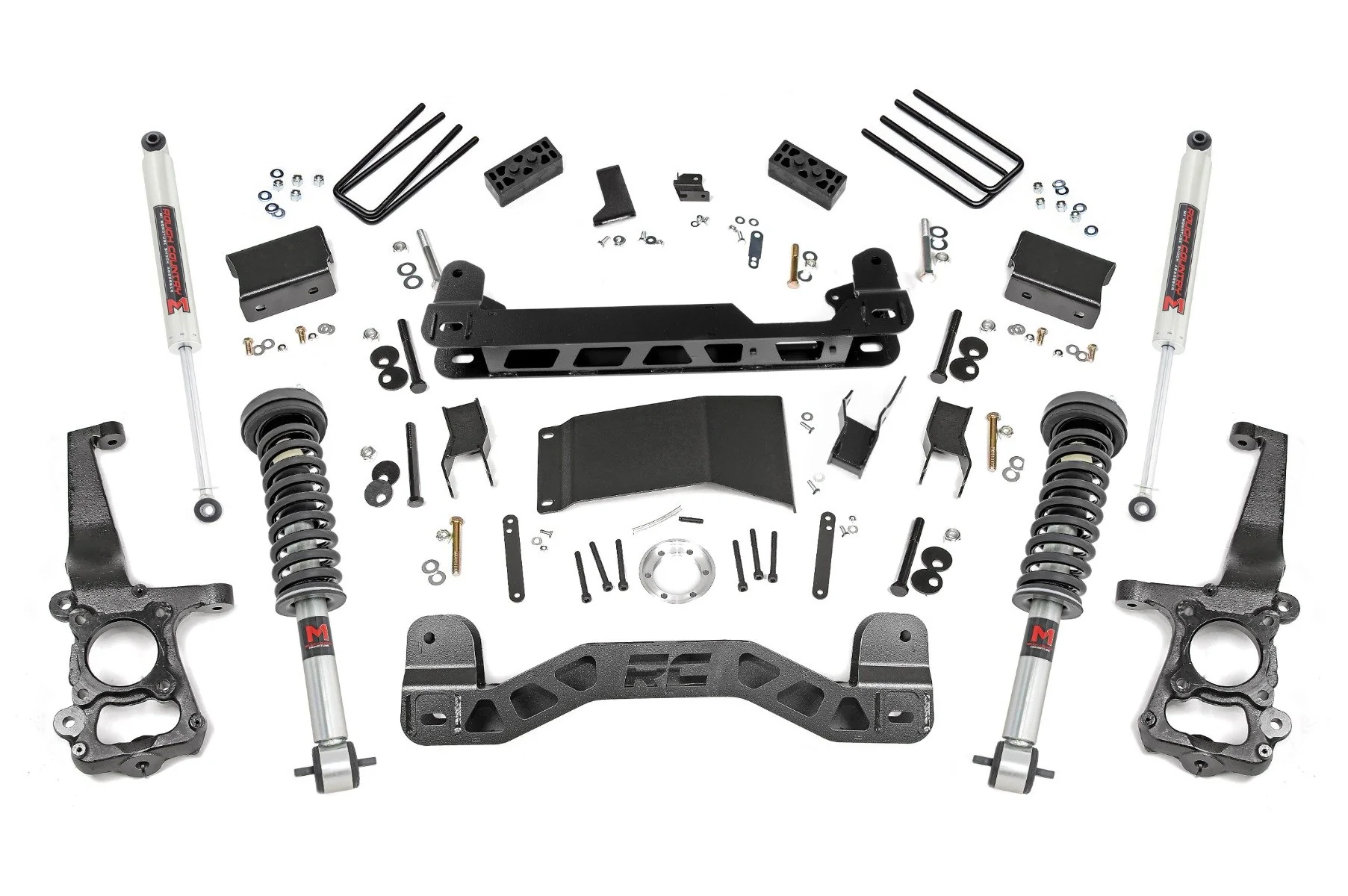 Rough Country 4 Inch Lift Kit for Ford F-150 4wd 2015-2020 M1 Struts/M1