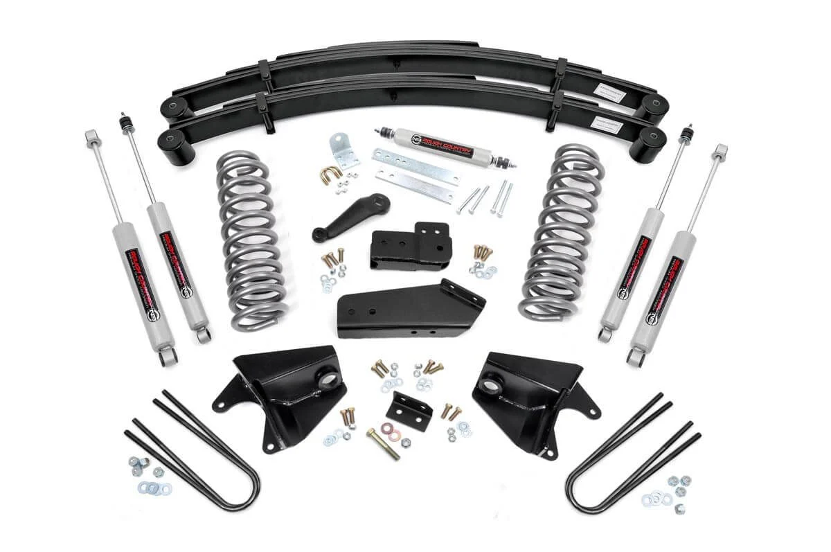 Rough Country 4" Suspension Lift Kit For Ford F150 1980-1996 W Shock/Rear Spring 52030