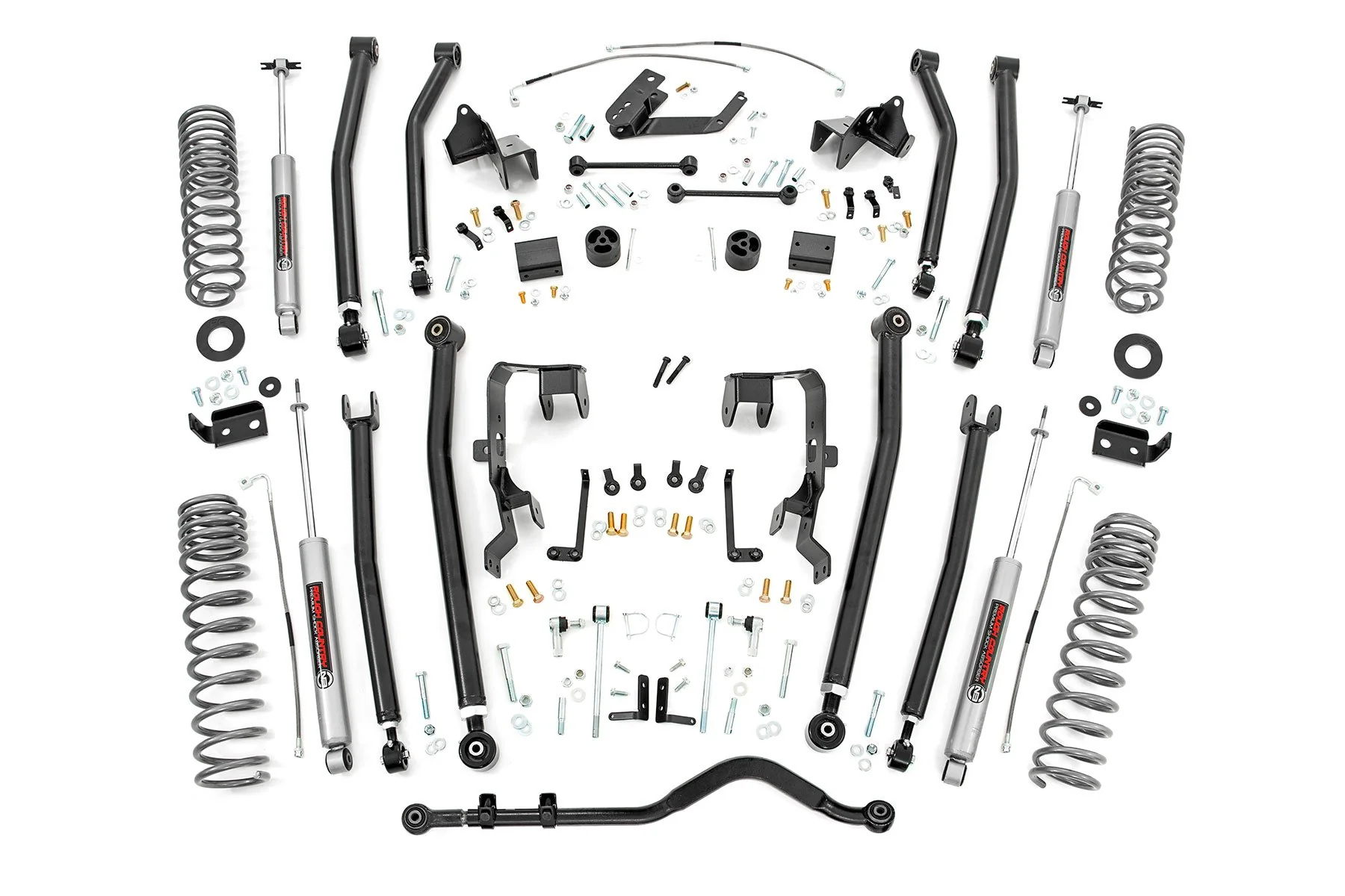 Rough Country 4in Long Arm Suspension Lift Kit for 07-11 Wrangler JK 4-door 78530A