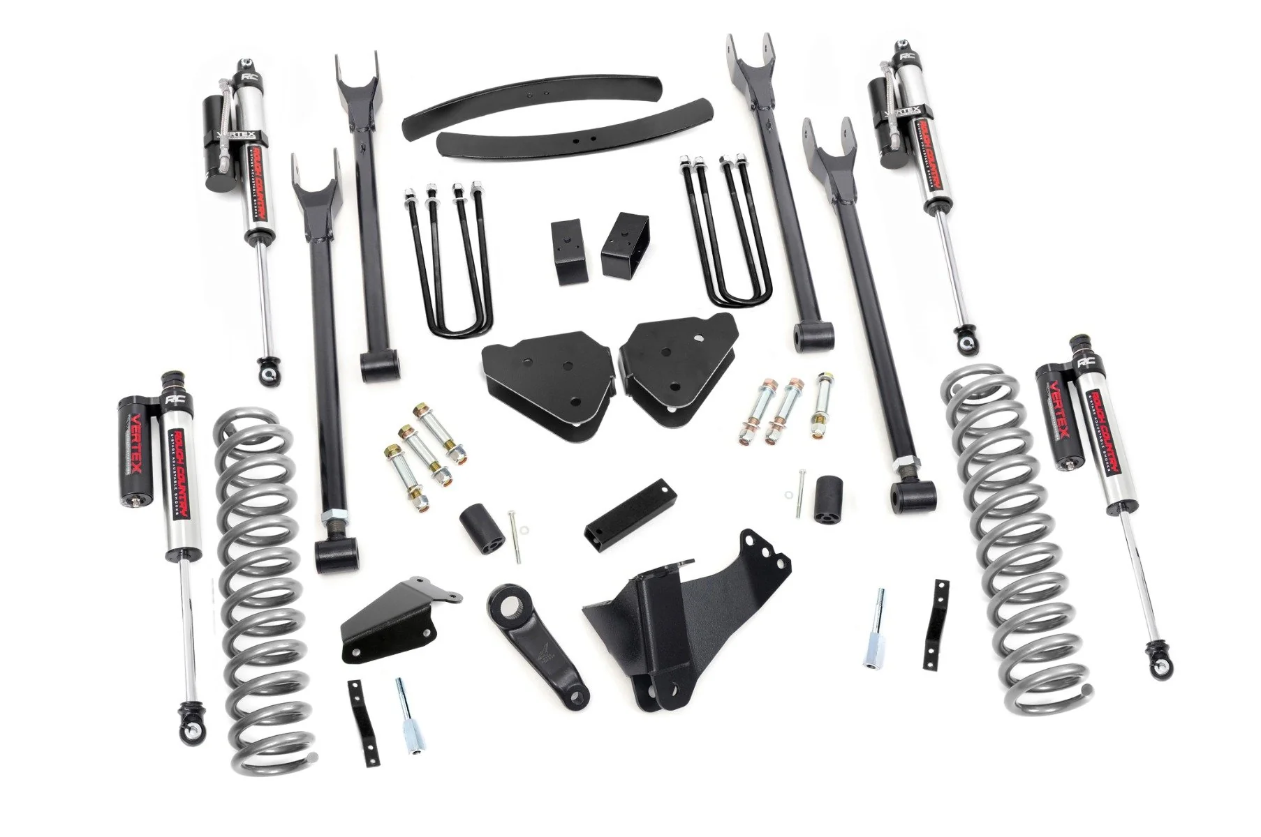 Rough Country 6" for Ford 4-Link Lift Kit w/Vertex Shock 05-07 F250 Gas-w/Over