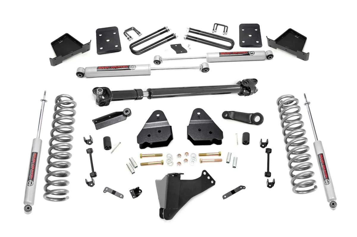 Rough Country 6" Lift Kit for 17-19 F-250/350 4wd Dsl 4" Axle w/OVLD Drive Shaft