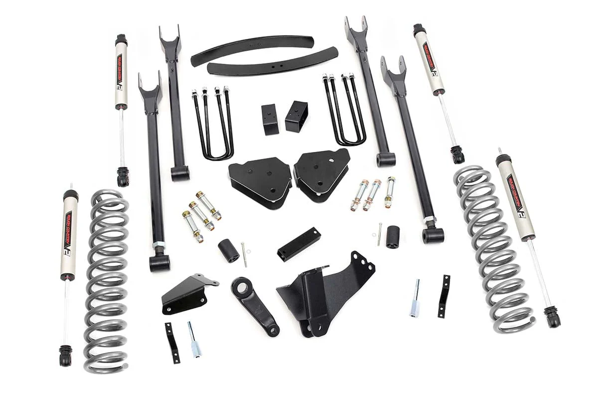 Rough Country 6in for Ford 4-Link Suspension Lift Kit w/V2 Shock 05-07 F-250/350 58070