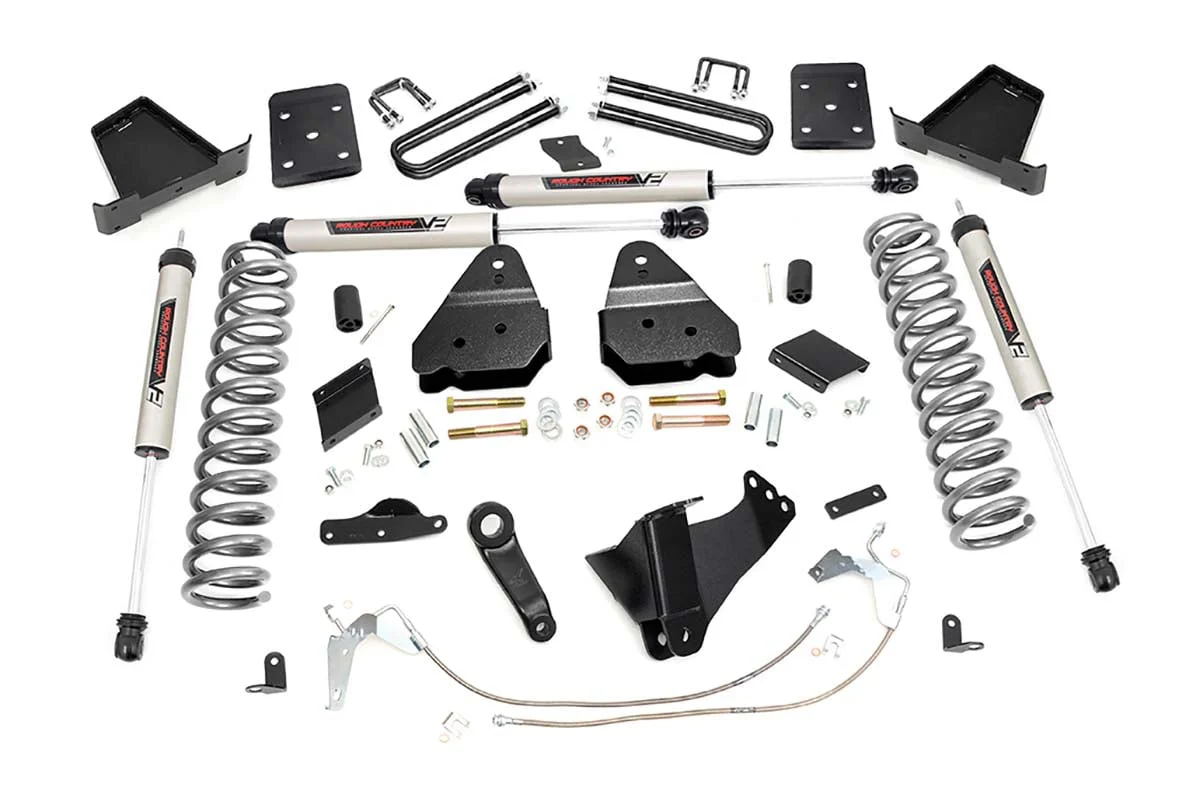 Rough Country 6in Suspension Lift Kit for Ford w/V2 Shocks 15-16 F-250 4wd