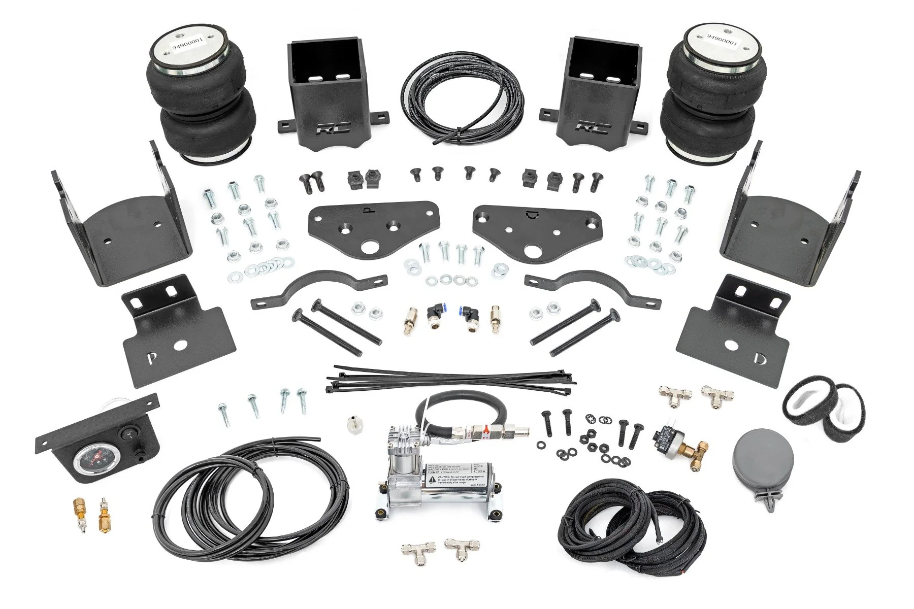 Rough Country Air Spring Kit w/Compressor 3-6" Lift for Ford SuperDuty 4wd 17-22 10021C