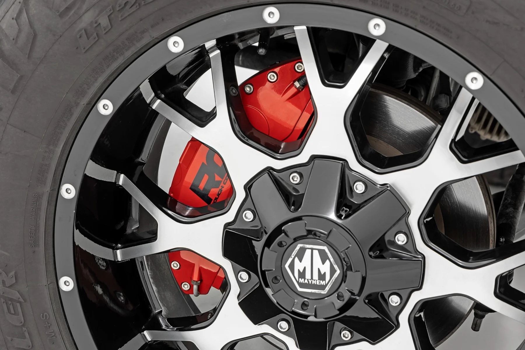 Rough Country Caliper Covers Front & Rear Red for Toyota Tacoma SR SR5 24-25 - Image 2