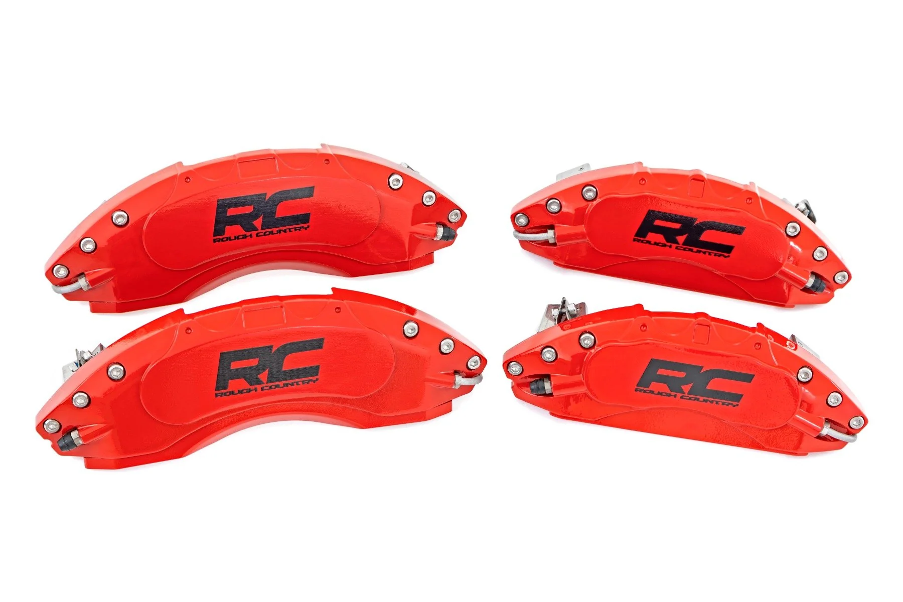 Rough Country Caliper Covers Front & Rear Red for Toyota Tacoma SR SR5 24-25 - Image 3