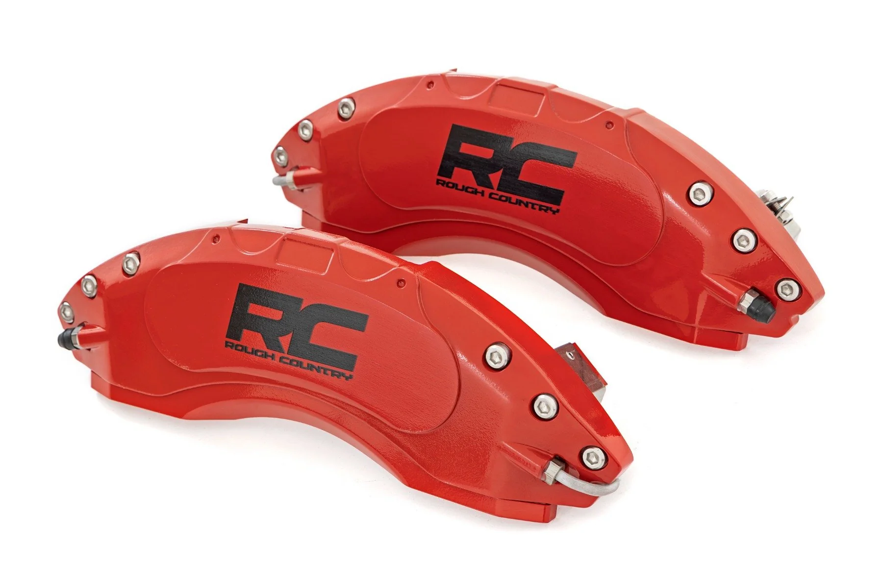 Rough Country Caliper Covers Front & Rear Red for Toyota Tacoma SR SR5 24-25 - Image 4