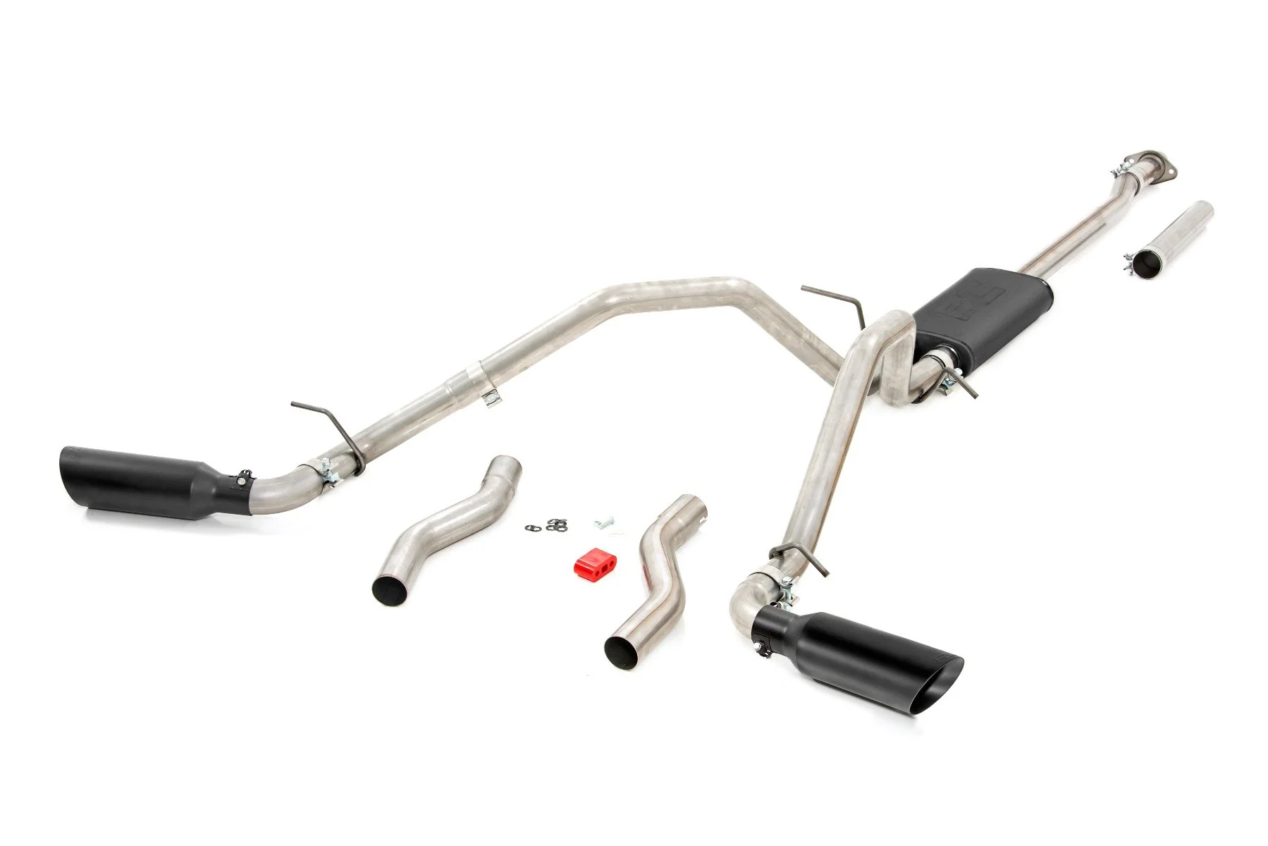 Dual Cat-Back Exhaust System Black Tips 19-21 Ram 1500 V8 5.7L 96013