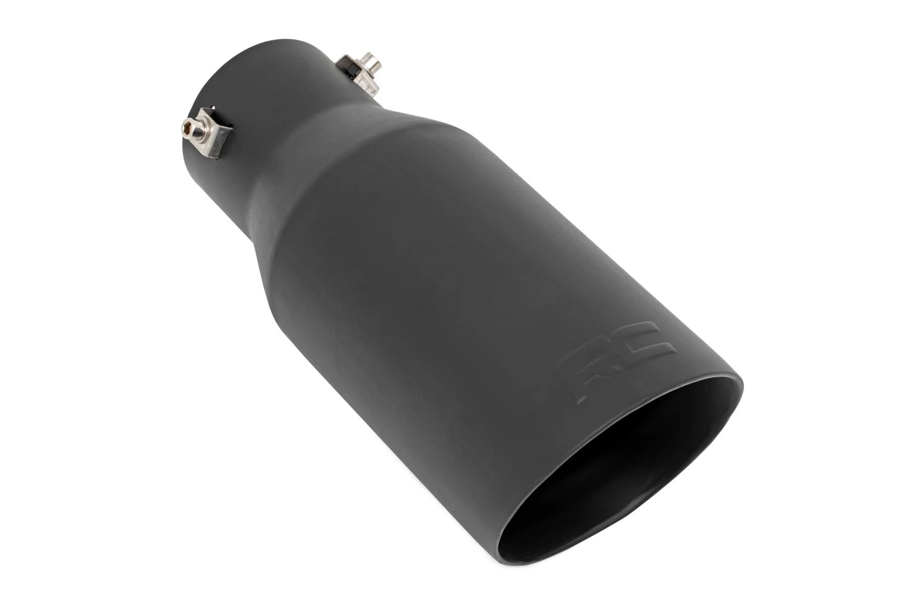 Rough Country Exhaust Tip | Black | RC Logo | 2.5-3.125" Pipe - Image 2