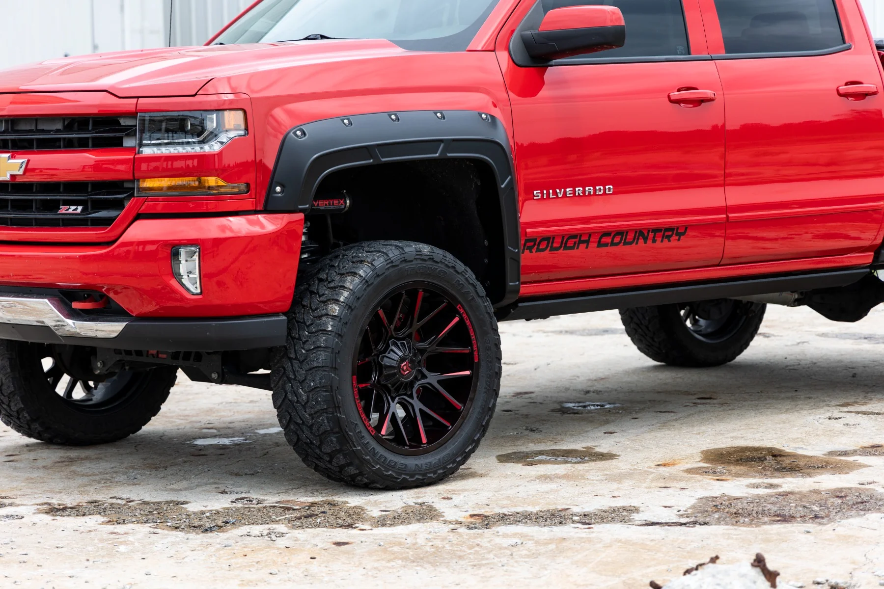 Rough Country Fender Flares 5'9" Bed G7C Red Hot Chevy Silverado 1500 14-18 - Image 5