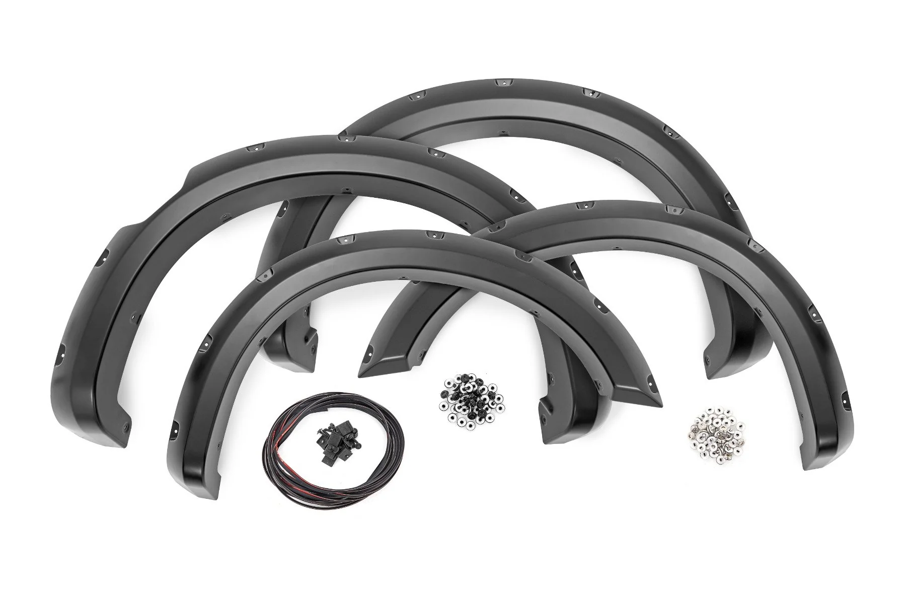 Rough Country Fender Flares for Nissan Titan Crew 17-23 KH3 Super Black NO Emble - Image 2