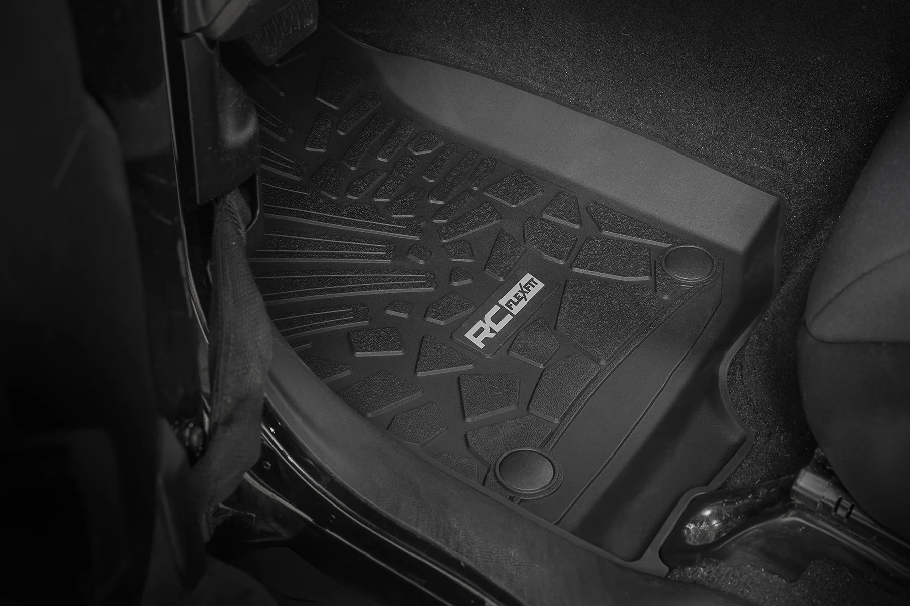 Rough Country Flex Fit Floor Mats | FR | 2 Door | for Jeep Wrangler JL 4WD 18-25 FF-6011A - Image 2