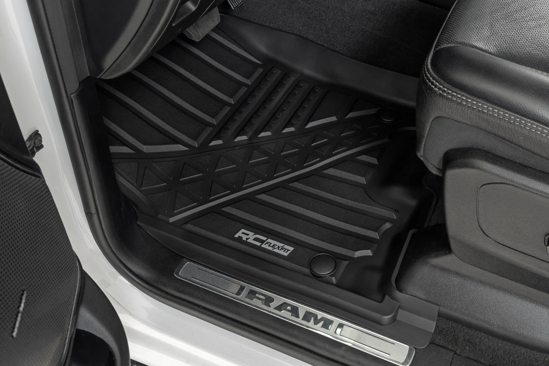 Rough Country Flex-Fit Floor Mats Front Crew for Ram 1500 19-25/TRX 21-25 - Image 2