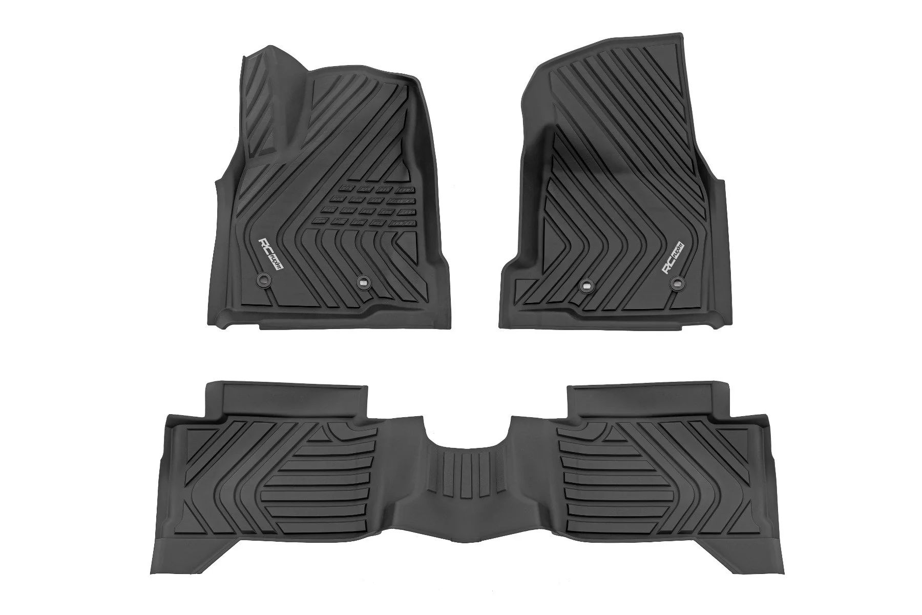 Rough Country Flex-Fit Floor Mats Front & Rear Crew for Toyota Tacoma 24-25