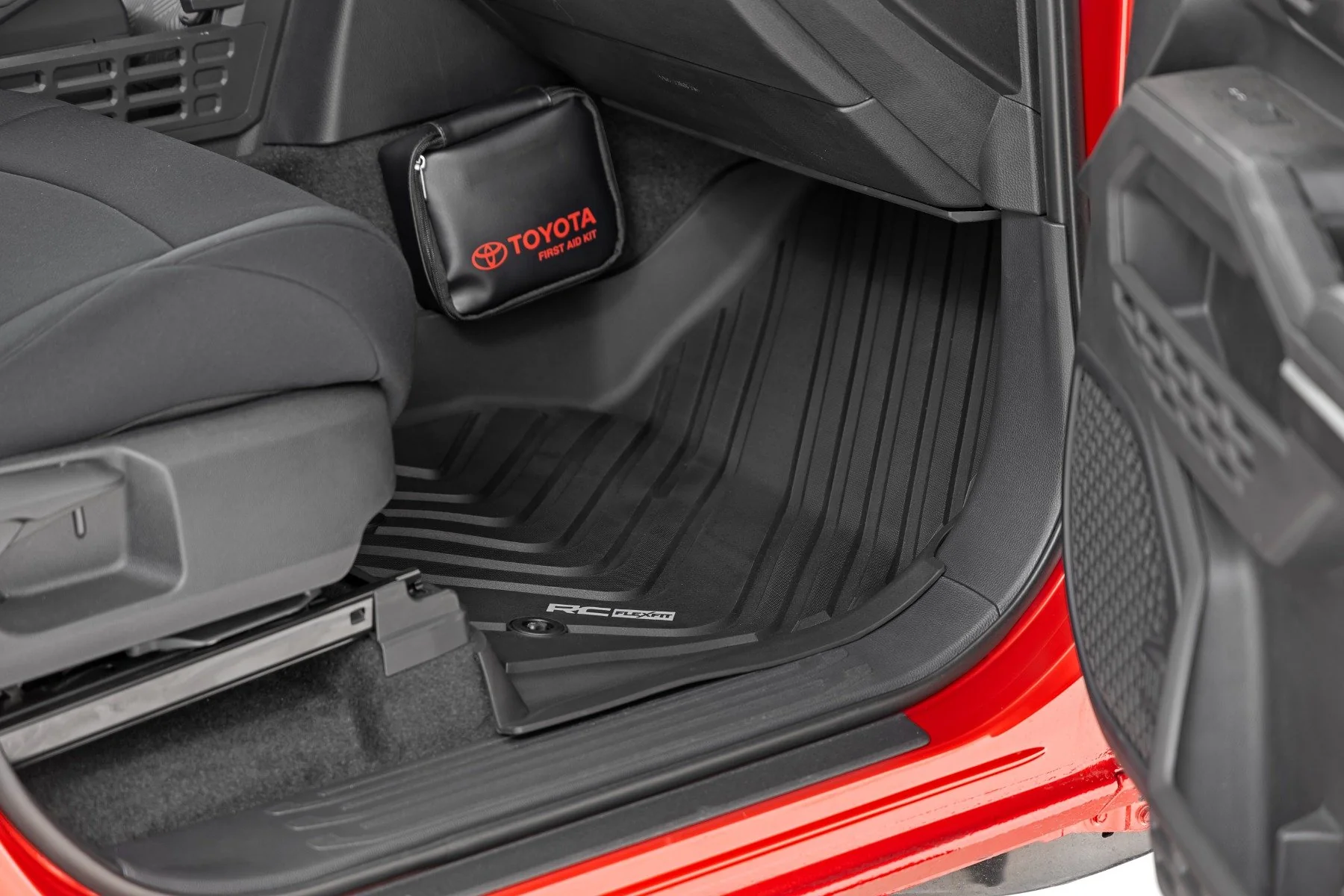 Rough Country Flex-Fit Floor Mats Front & Rear Crew for Toyota Tacoma 24-25 - Image 3