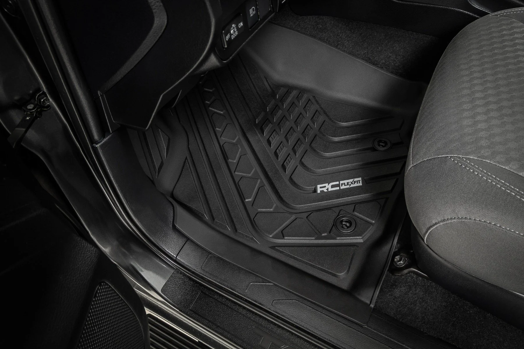 Rough Country Flex-Fit Floor Mats Front & Rear for Toyota Tacoma 16-23 - Image 3