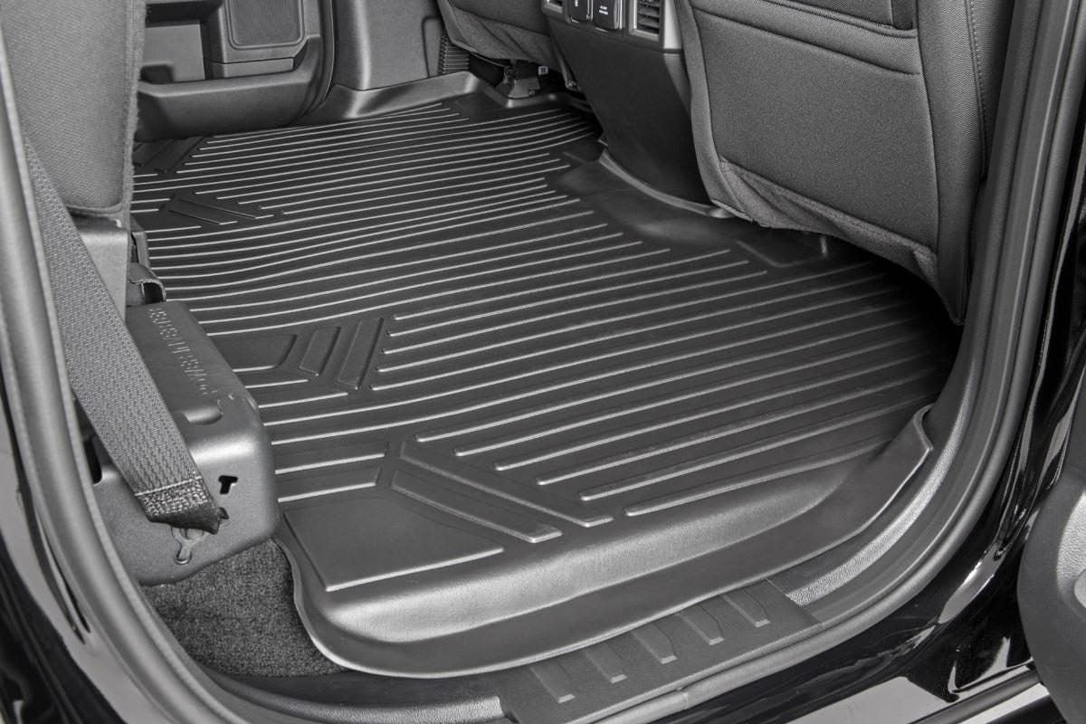 Rough Country Floor Mats | FR & RR | Over Hump | for Ford F-150 (15-25)/F-150 Lightning (22-25)/Raptor (17-25) - Image 3