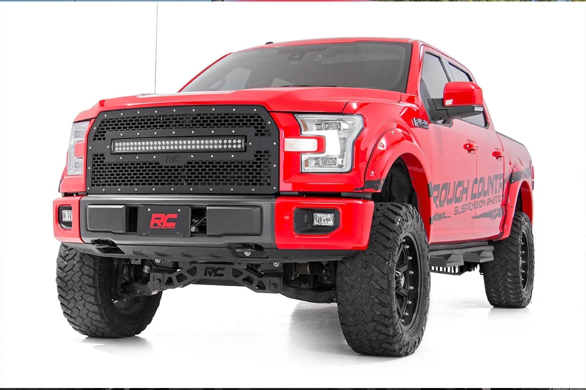 Ford Mesh Grille 30in Dual Row Black LED w/Amb RL 15-17 F-150 70193BDA - Image 6