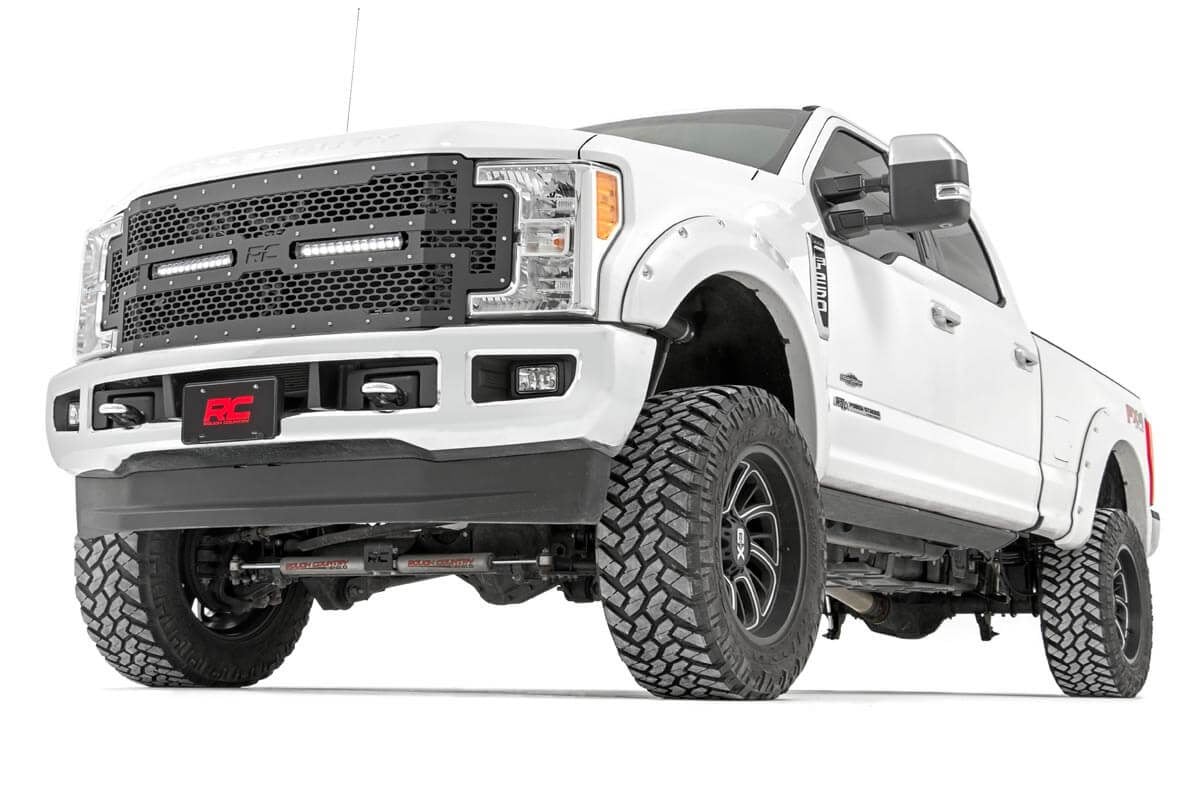 Ford Mesh Grille w/Dual 12in Black-Series LEDs 17-19 Sup uty 70216 - Image 2