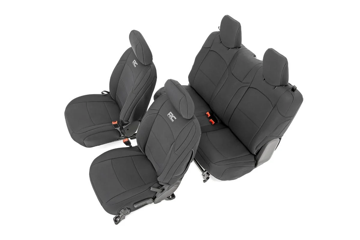 Jeep Neoprene Seat Cover Set Black 18-22 Wrangler JL] - 91020
