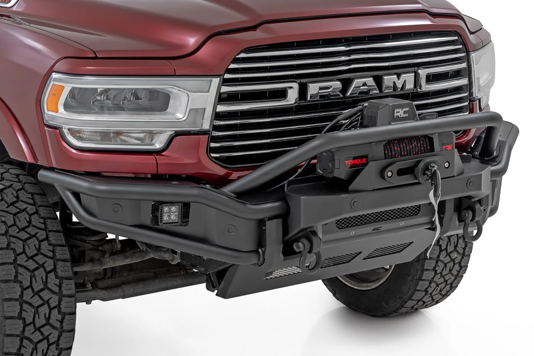 Rough Country Front Bumper | Tubular |Winch Mount | for Ram 2500/3500 2WD/4WD (2019-2026) 51212W