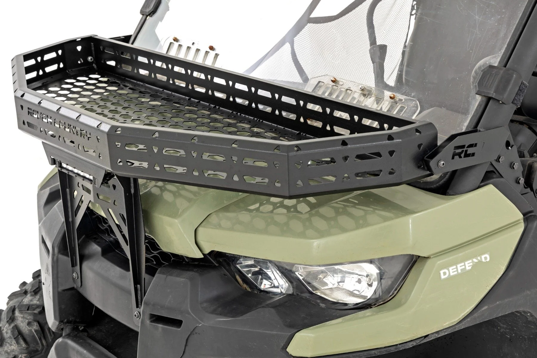 Front Cargo Rack Black LED 6" Light Can-Am Defender 97074